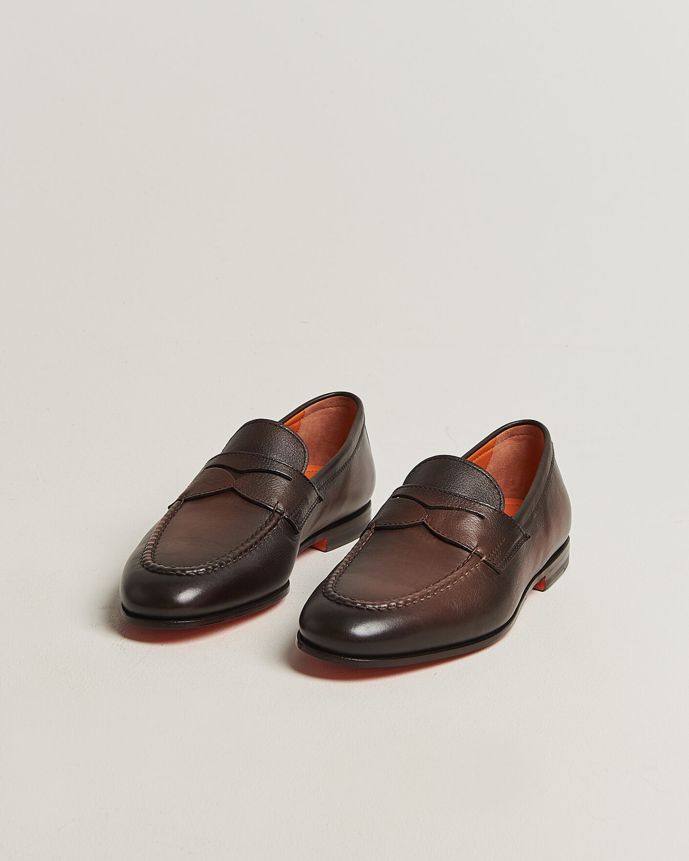 Herre | Loafers | Santoni | Penny Loafers Dark Brown Calf