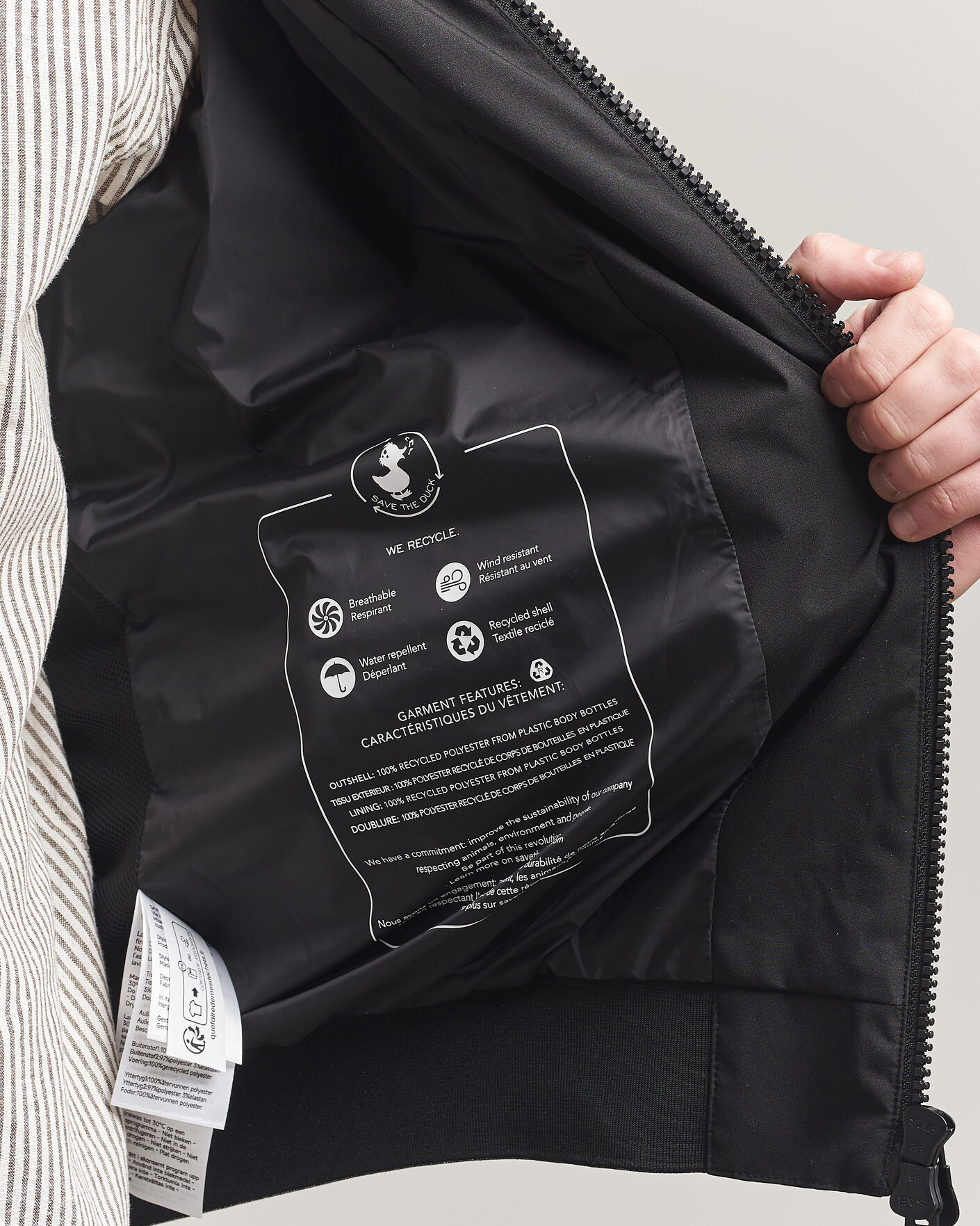 Herre | Jakker | Save The Duck | Finlay Nylon Harrington Jacket Black