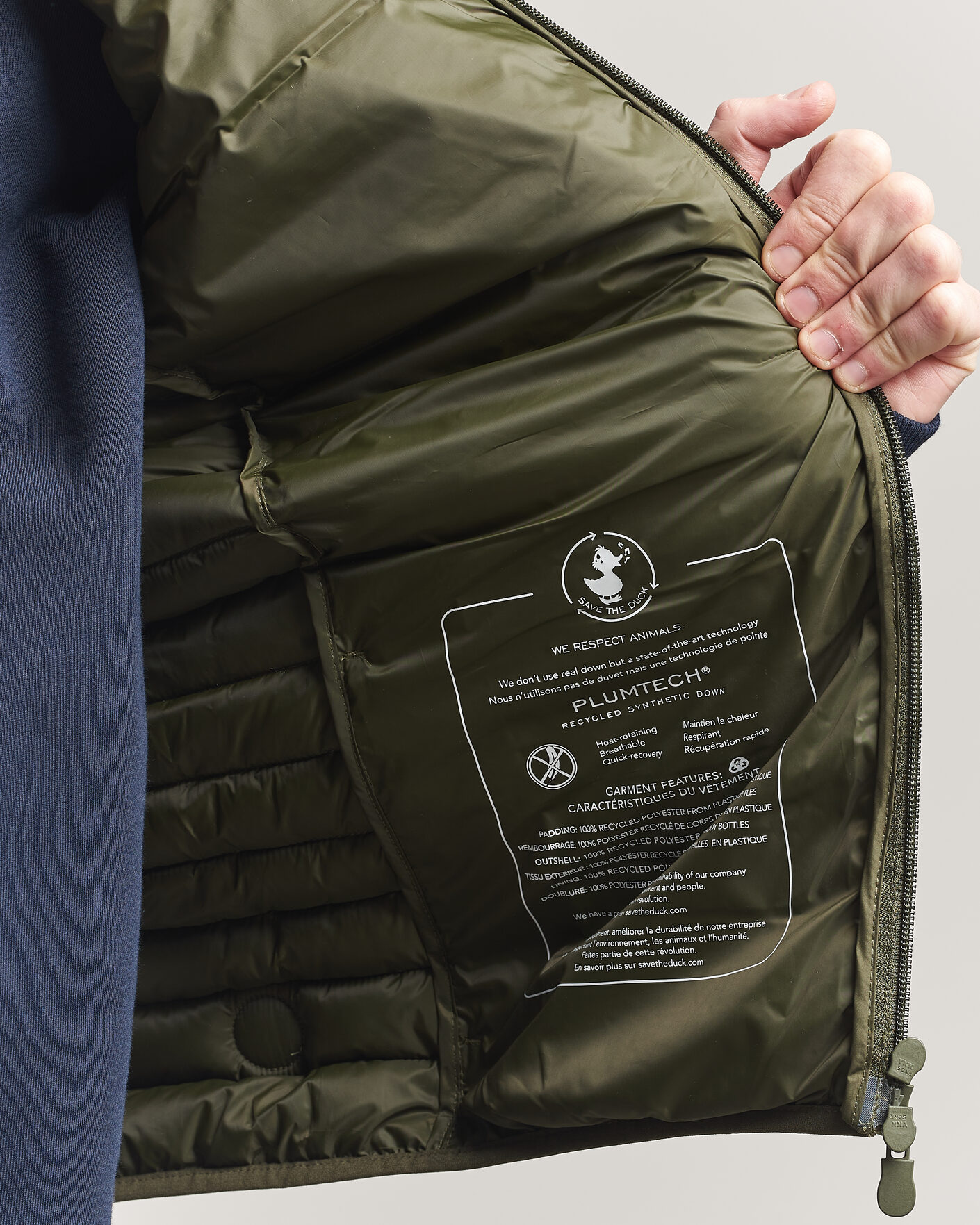Herre | Vester | Save The Duck | Dave Lightweight Padded Vest Snake Green