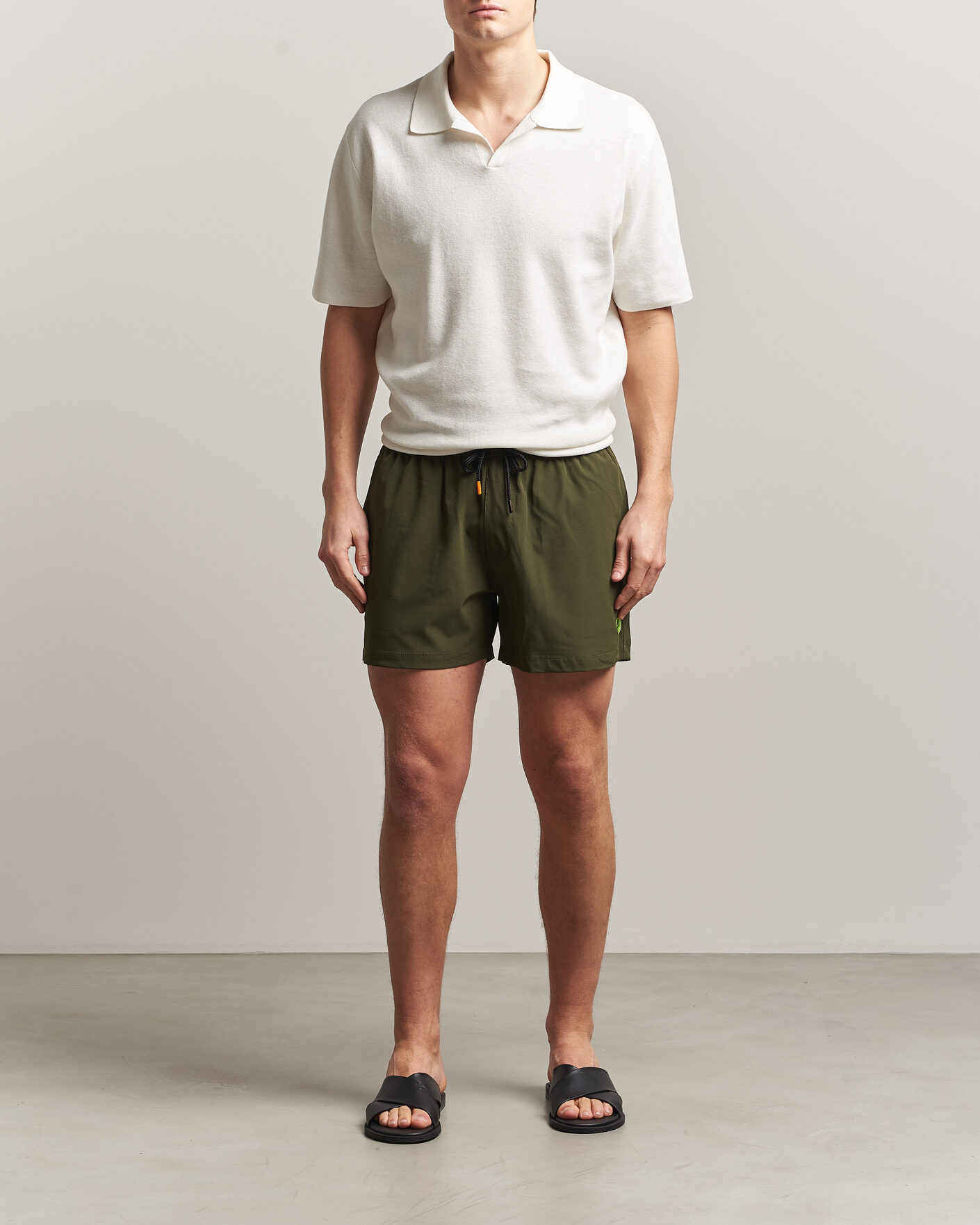 Herre | Badeshorts | Save The Duck | Plain Drawstring Swimshorts Snake Green