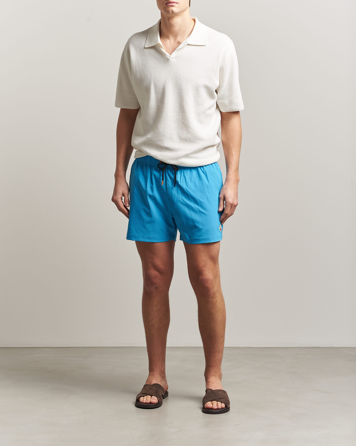 Herre | Badeshorts | Save The Duck | Plain Drawstring Swimshorts Fluo Blue