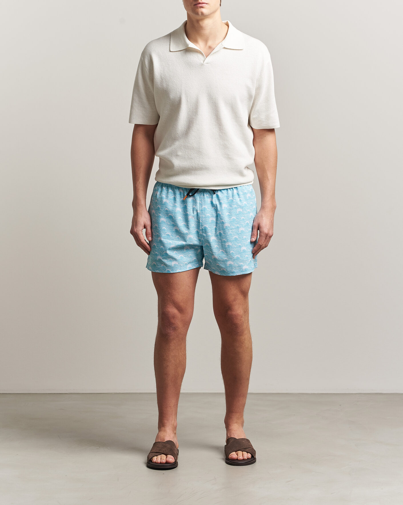 Herre | Badeshorts | Save The Duck | Printed Drawstring Swimshorts Waves