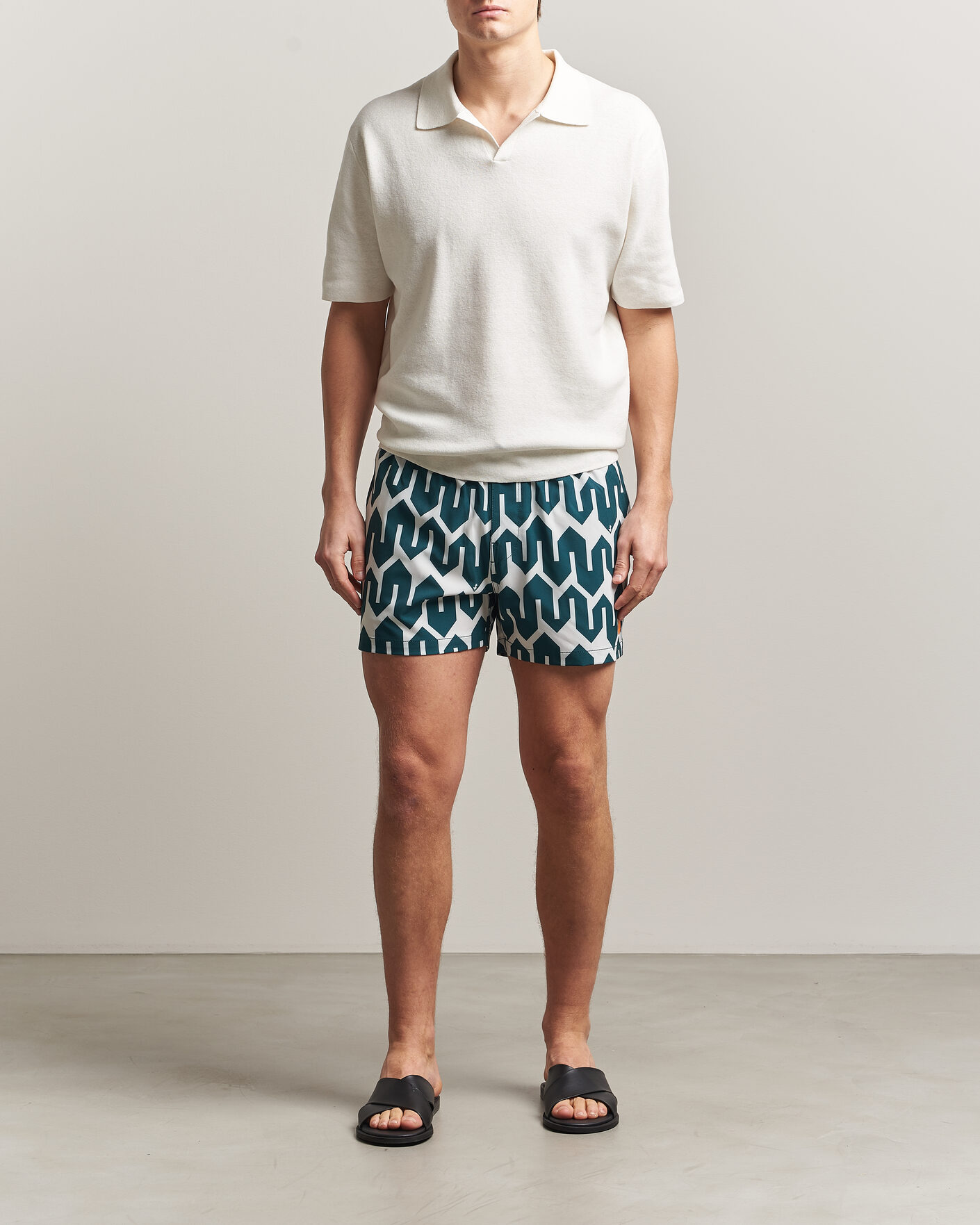 Herre | Badeshorts | Save The Duck | Printed Drawstring Swimshorts Zig Zag