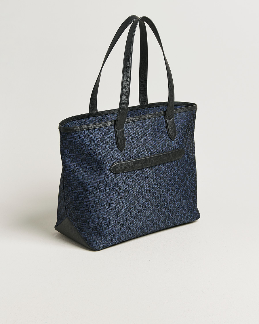 Herre | Vesker | Smythson | Canvas Stamp Tote Navy