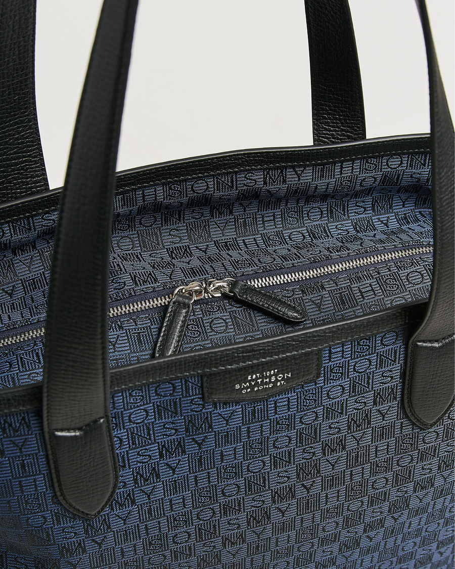 Herre | Vesker | Smythson | Canvas Stamp Tote Navy