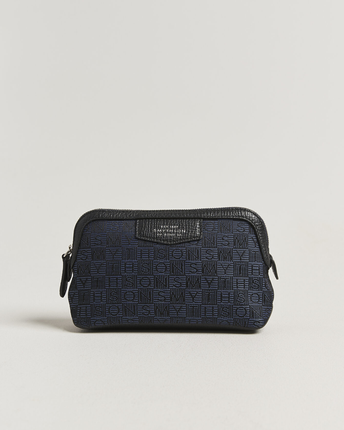Herre | Vesker | Smythson | Canvas Stamp Small Travel Pouch Navy