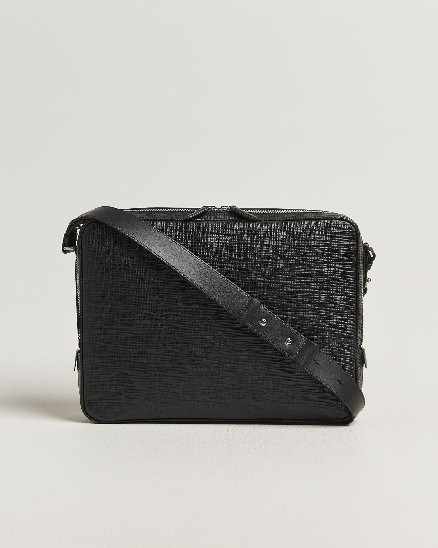 Herre | Vesker | Smythson | Panama Slim Messenger Bag Black