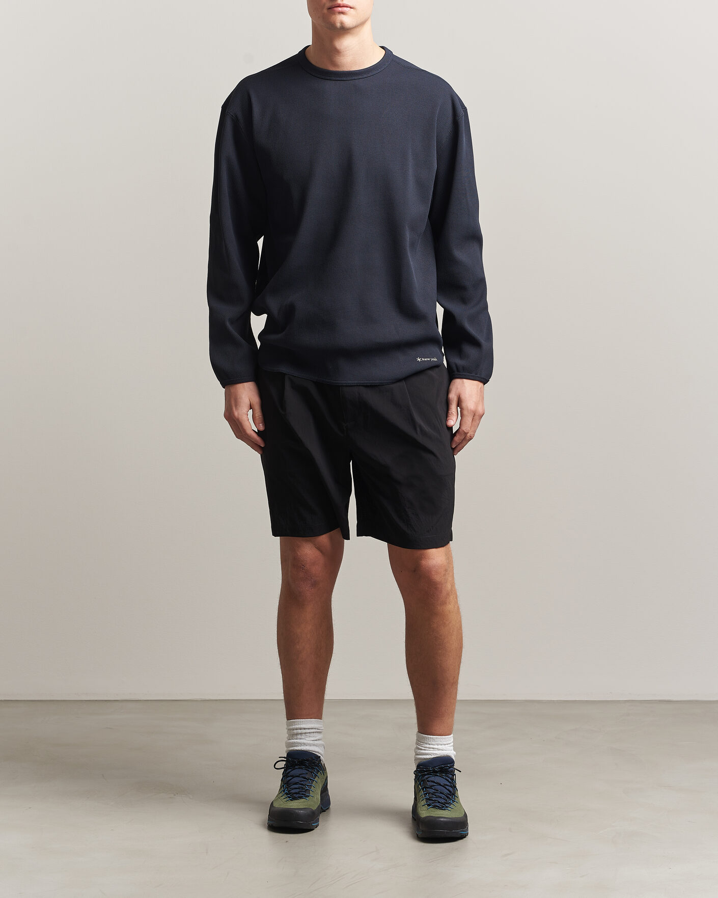 Herre | T-Shirts | Snow Peak | Dry Waffle Long Sleeve T-Shirt Dark Navy