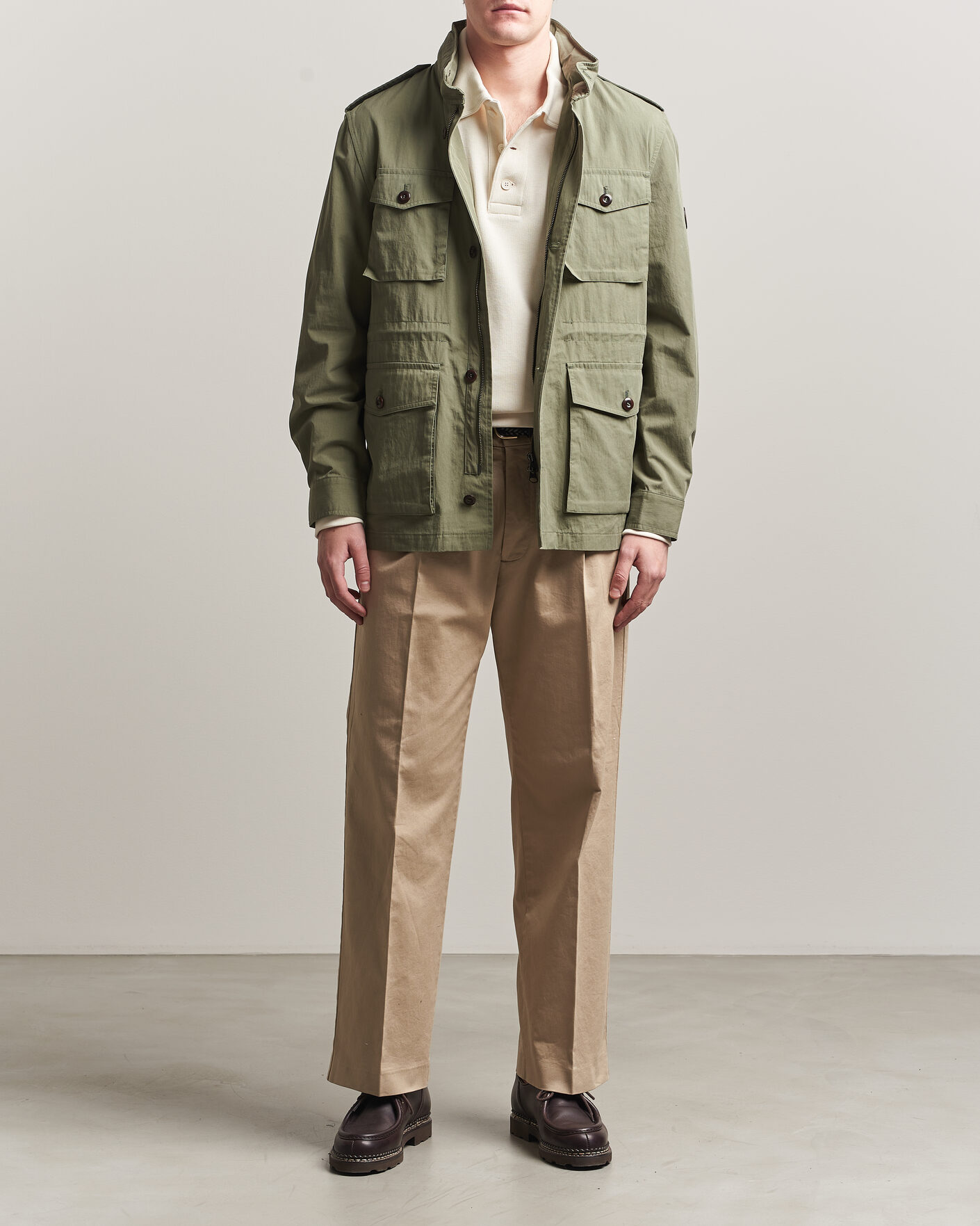 Herre | Jakker | GANT | Cotton Field Jacket Dry Herb Green