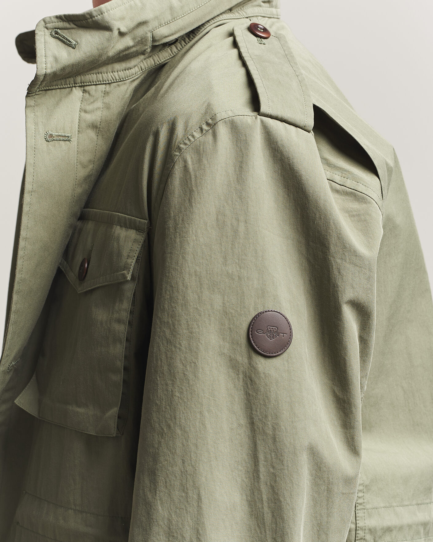 Herre | Jakker | GANT | Cotton Field Jacket Dry Herb Green