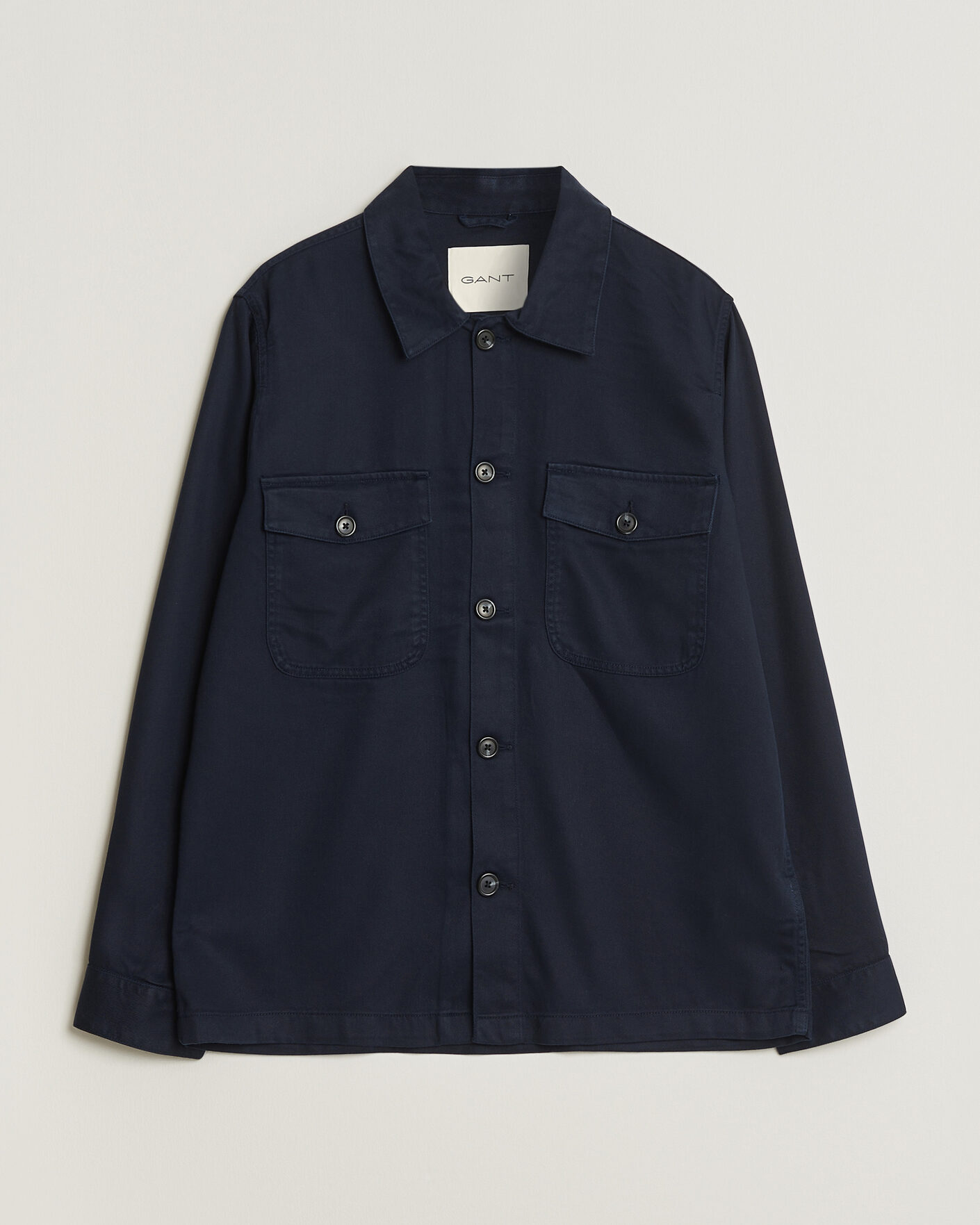 Herre | Skjorter | Gant | Regular Fit Lyocell Overshirt Evening Blue