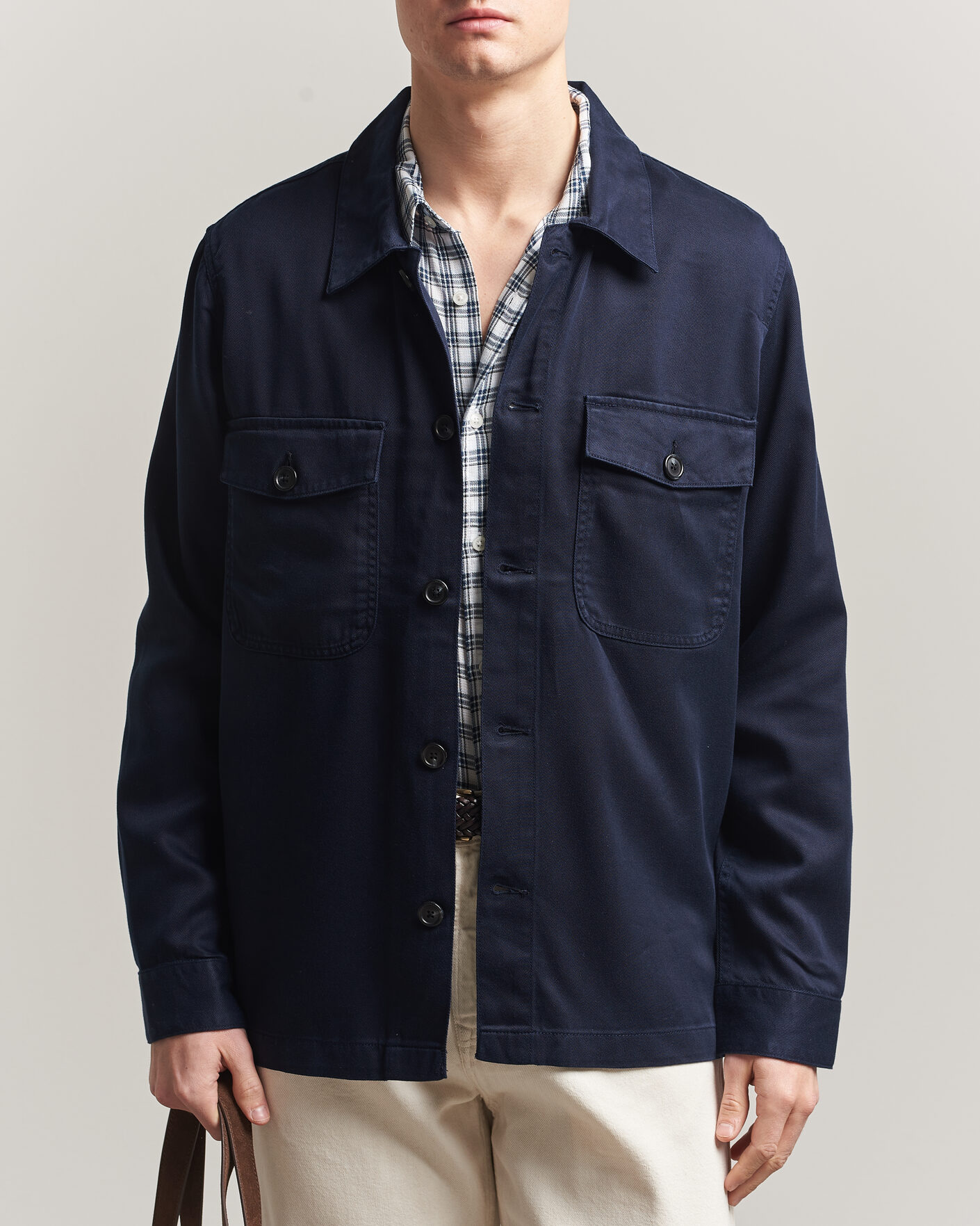 Herre | Skjorter | Gant | Regular Fit Lyocell Overshirt Evening Blue