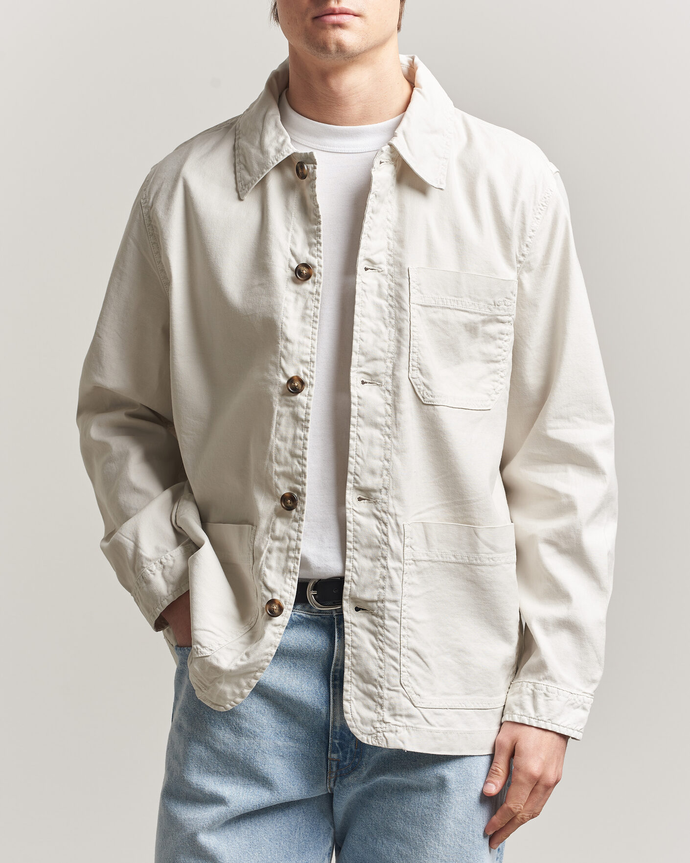 Herre | Skjorter | Gant | Regular Fit Cotton/Linen Overshirt Sand