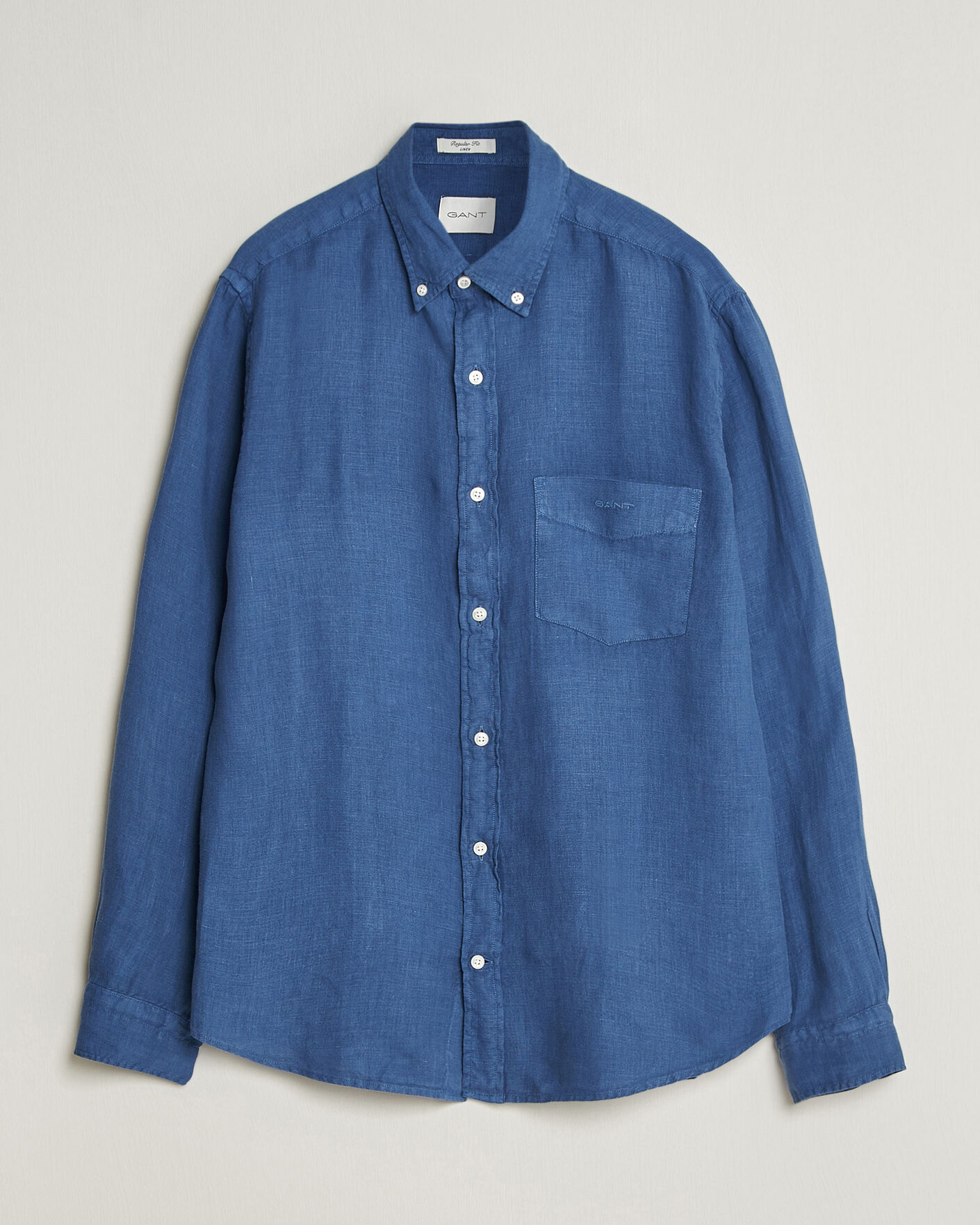 Herre | Skjorter | Gant | Regular Fit Garment Dyed Linen Shirt Vintage Blue