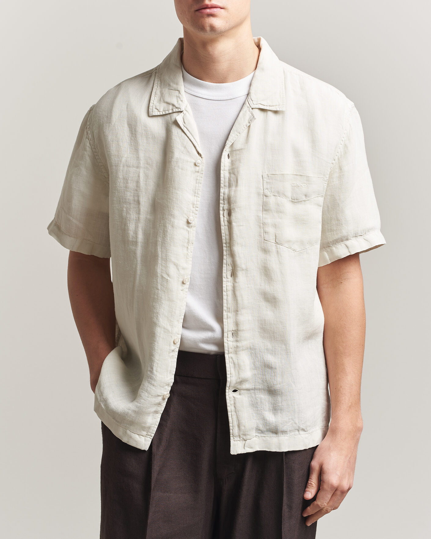 Herre | Skjorter | Gant | Regular Fit Garment Dyed Resort Shirt Sand
