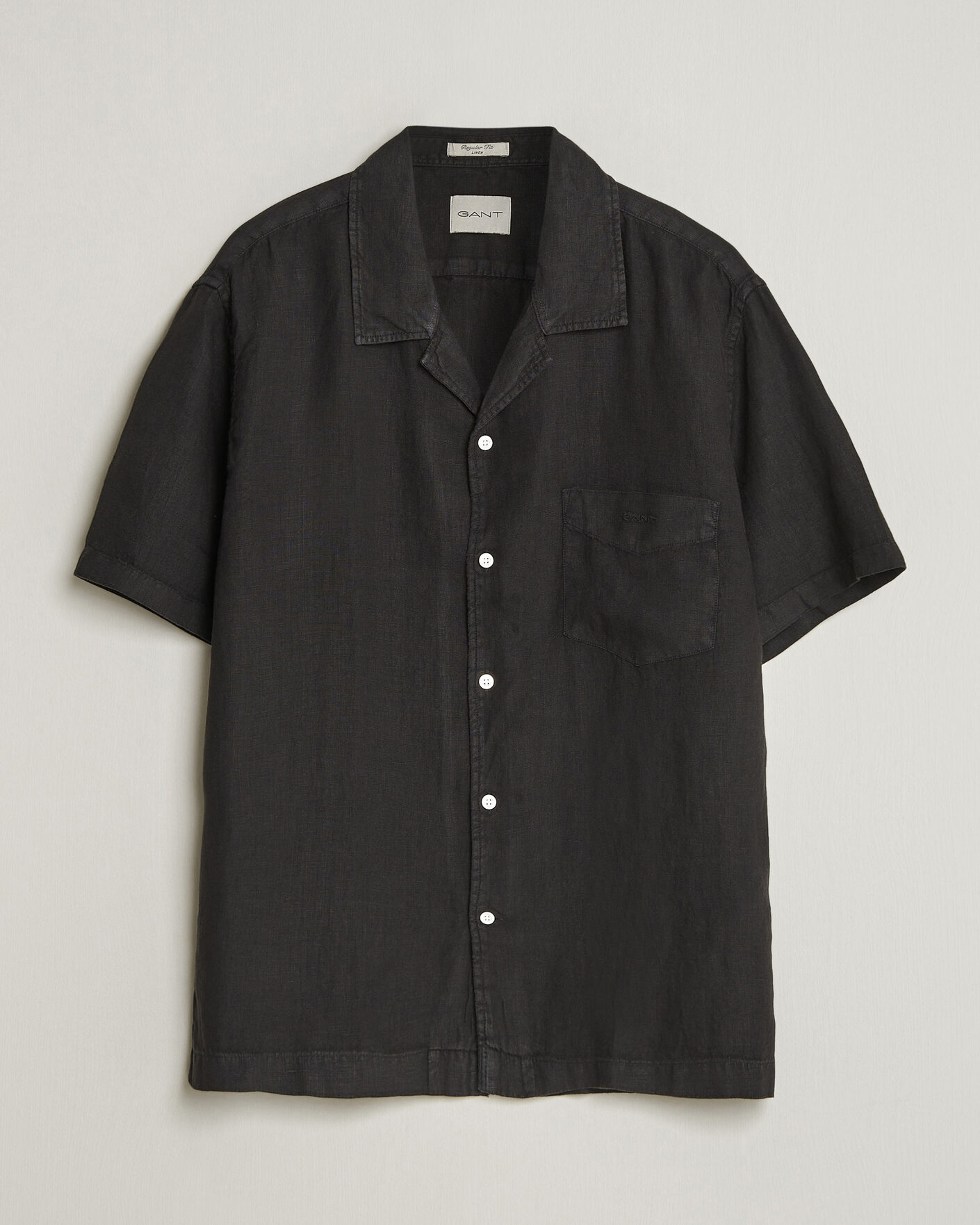 Herre | Skjorter | Gant | Regular Fit Garment Dyed Resort Shirt Black