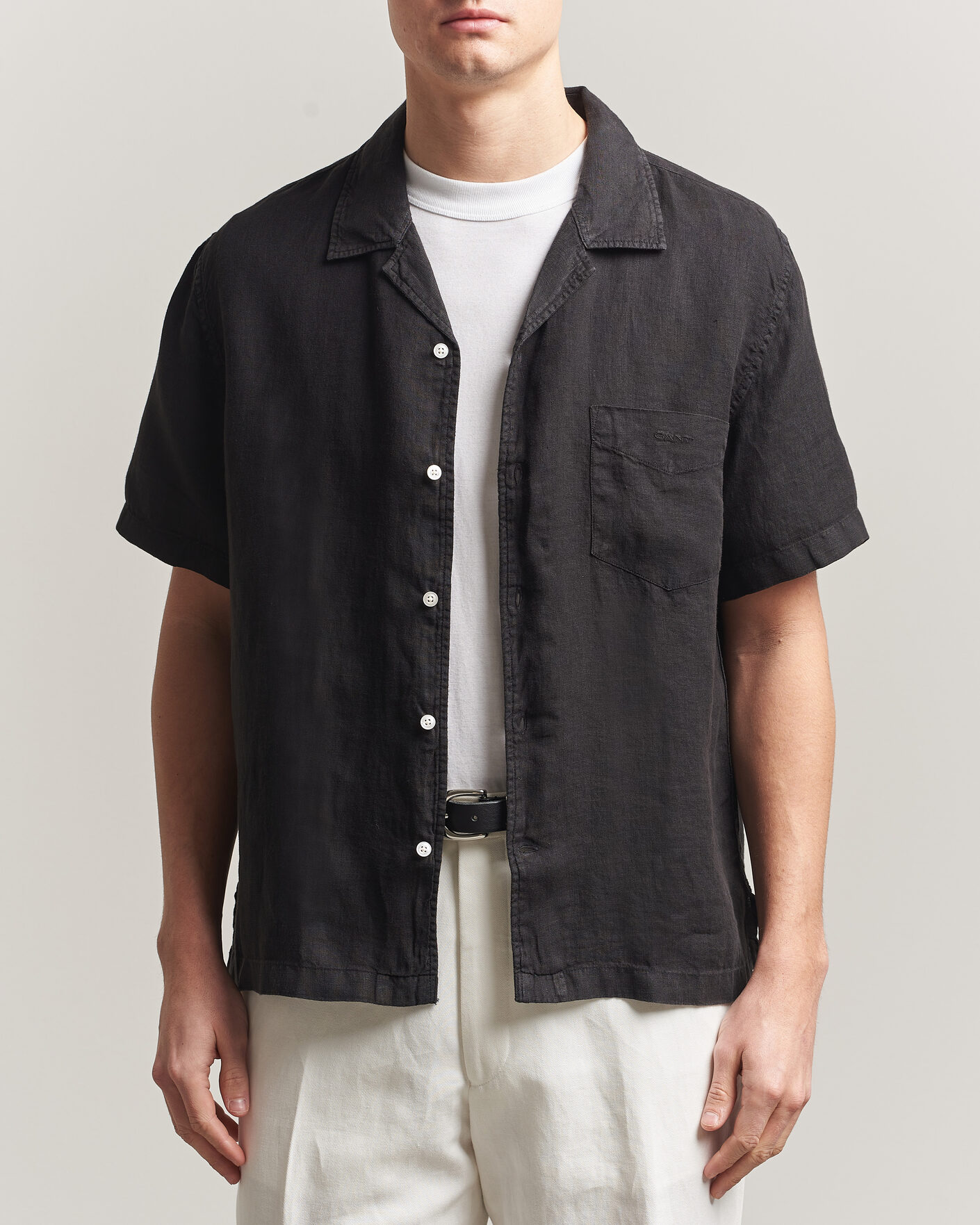 Herre | Skjorter | Gant | Regular Fit Garment Dyed Resort Shirt Black