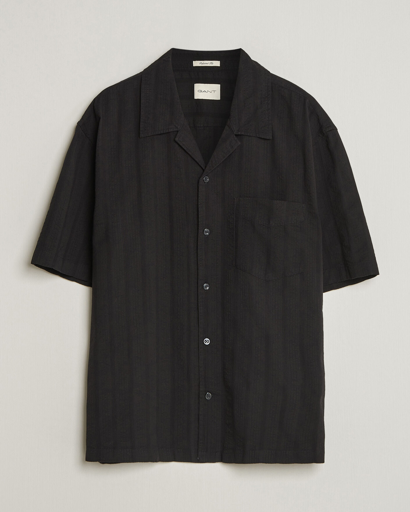 Herre | Skjorter | Gant | Relaxed Fit Dobby Striped Camp Shirt Black