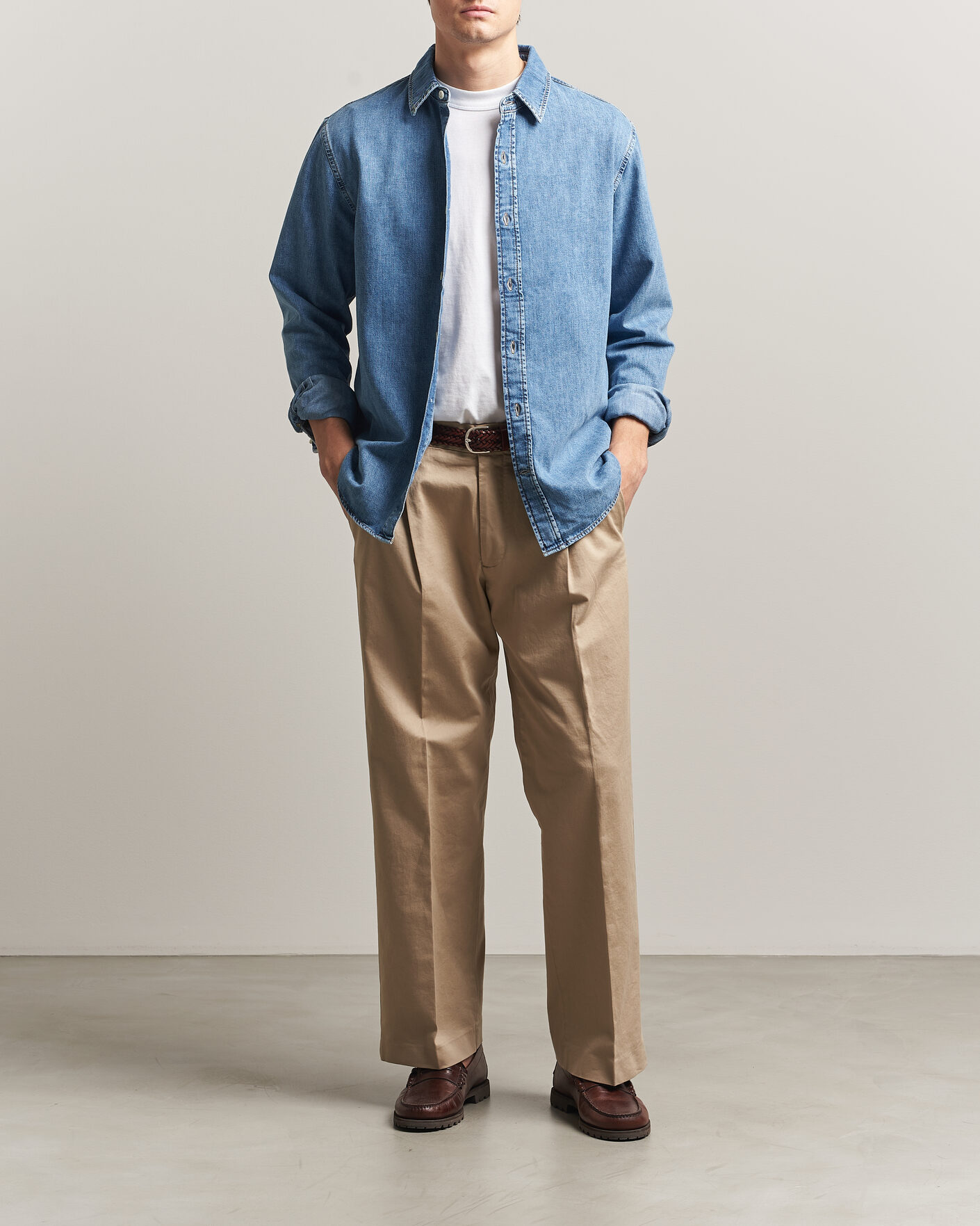 Herre | Skjorter | GANT | Regular Fit Denim Shirt Semi Light Blue Worn In
