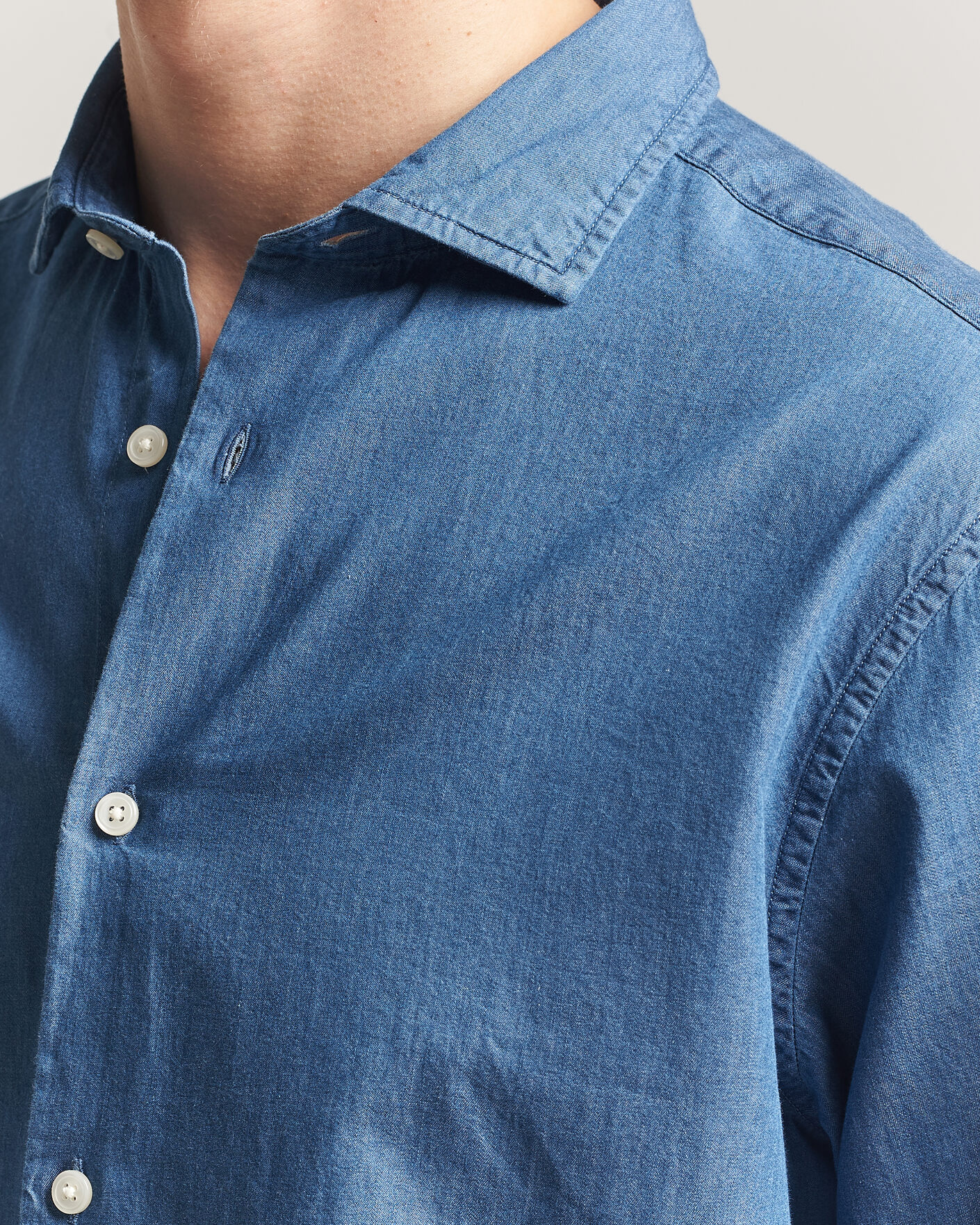 Herre | Skjorter | Gant | Regular Fit Indigo Twill Shirt Semi Light Blue