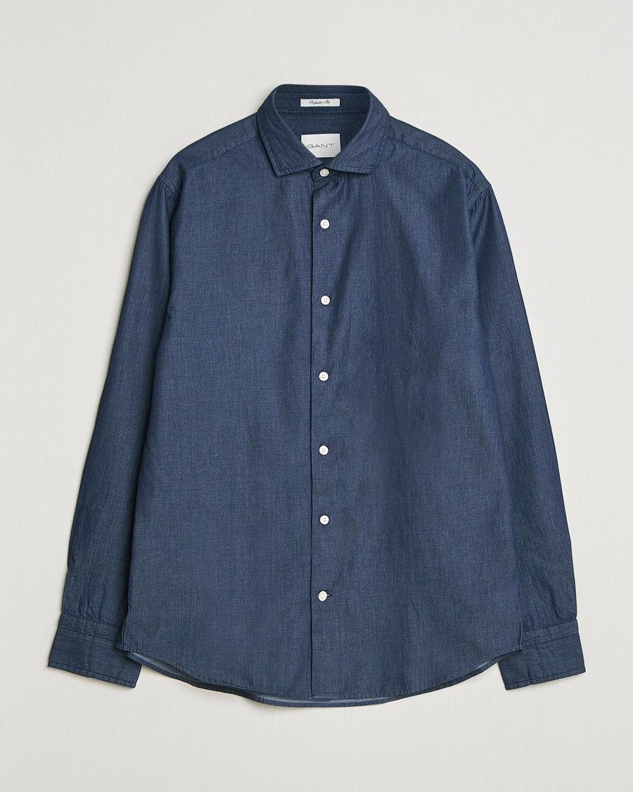 Herre | Skjorter | GANT | Regular Fit Indigo Twill Shirt Dark Indigo