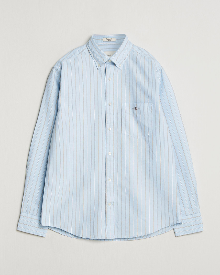 Herre | Skjorter | Gant | Regluar Fit Clsasic Oxford Striped Shirt Sky Blue
