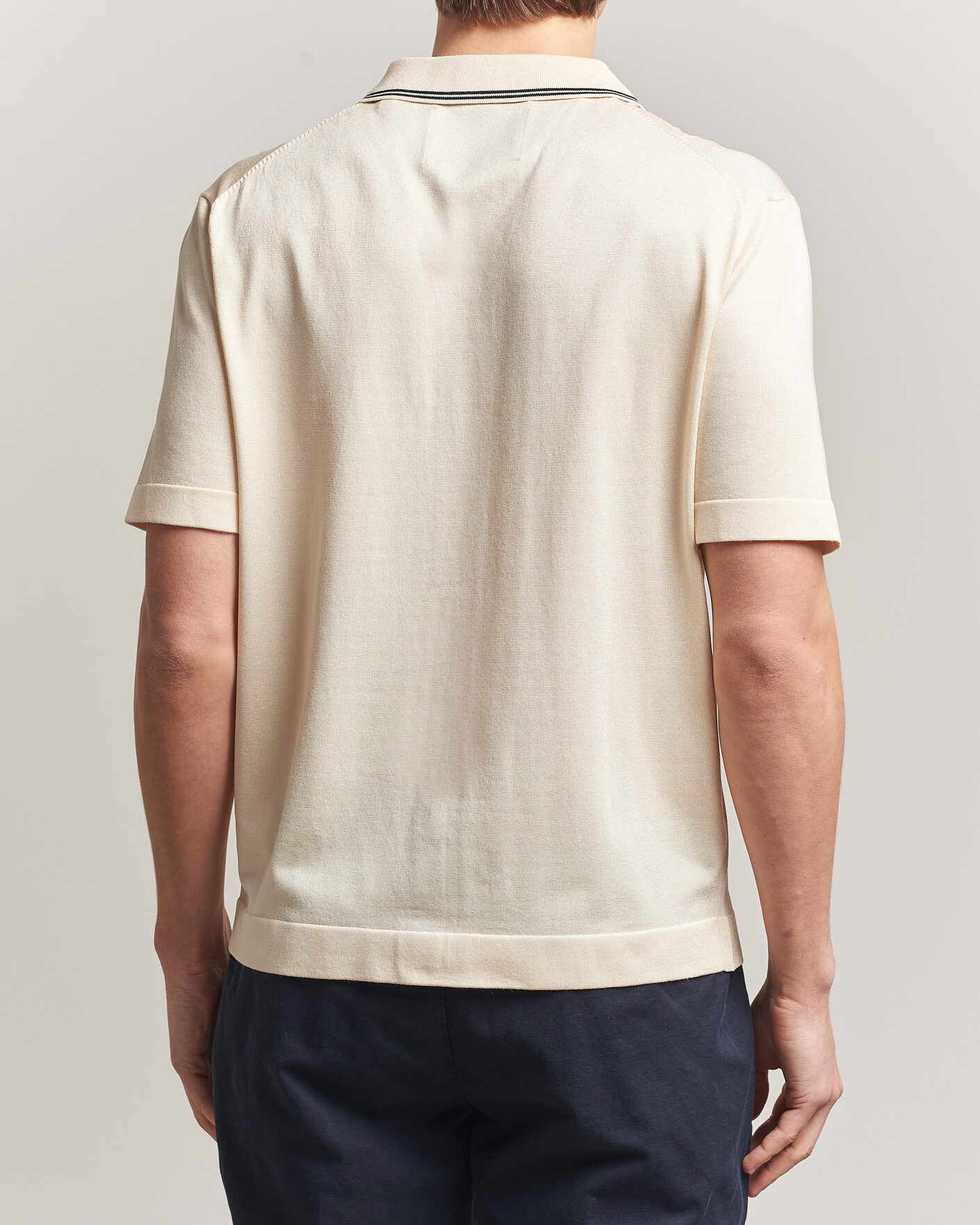 Herre | Skjorter | GANT | Knitted Resort Collar Shirt Creamed White
