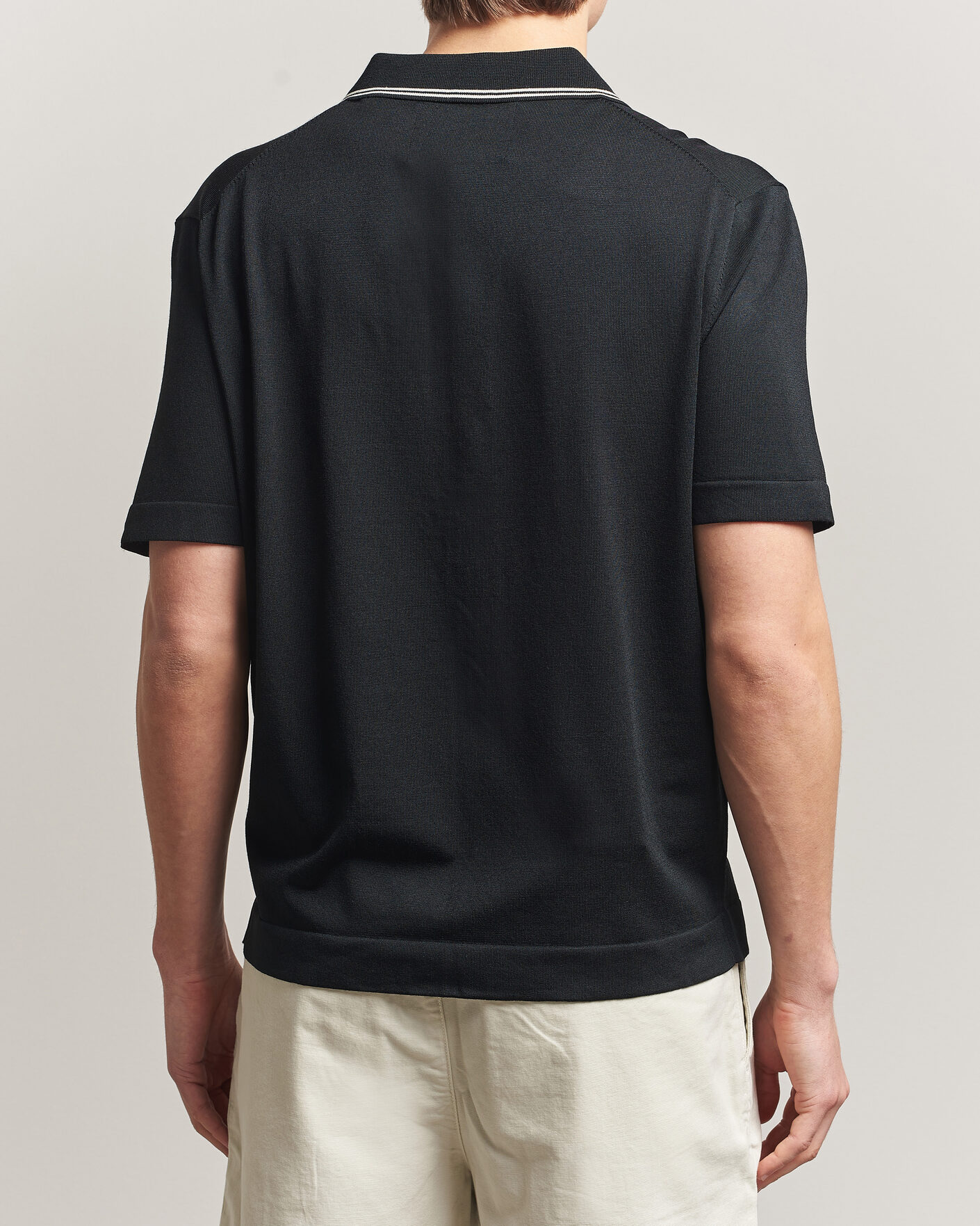 Herre | Skjorter | GANT | Knitted Resort Collar Shirt Black