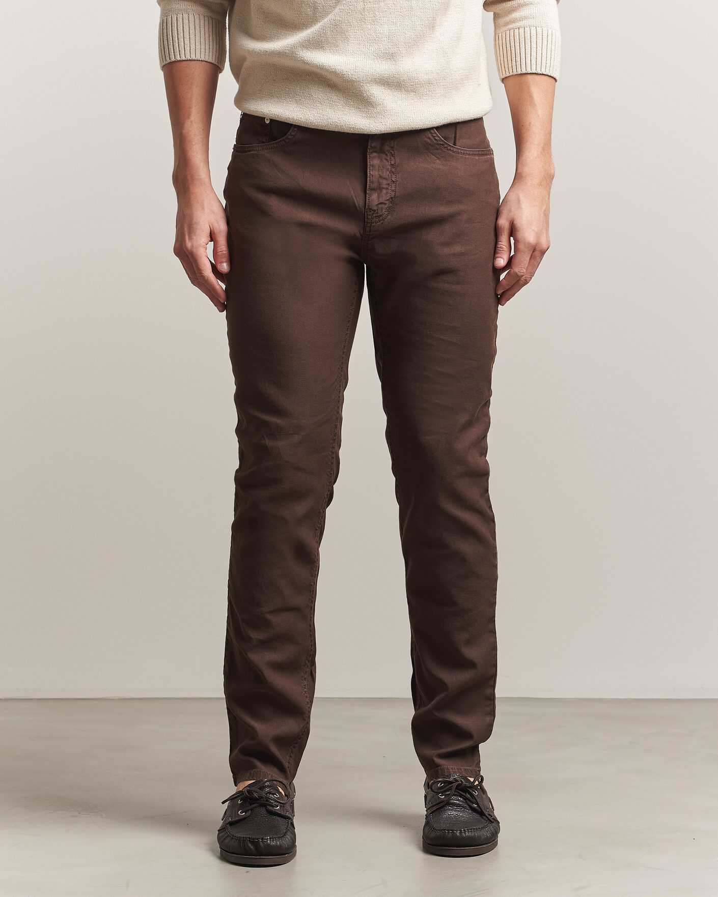 Herre | Bukser | Gant | Slim Fit Cotton/Linen 5-Pocket Pants Rich Brown