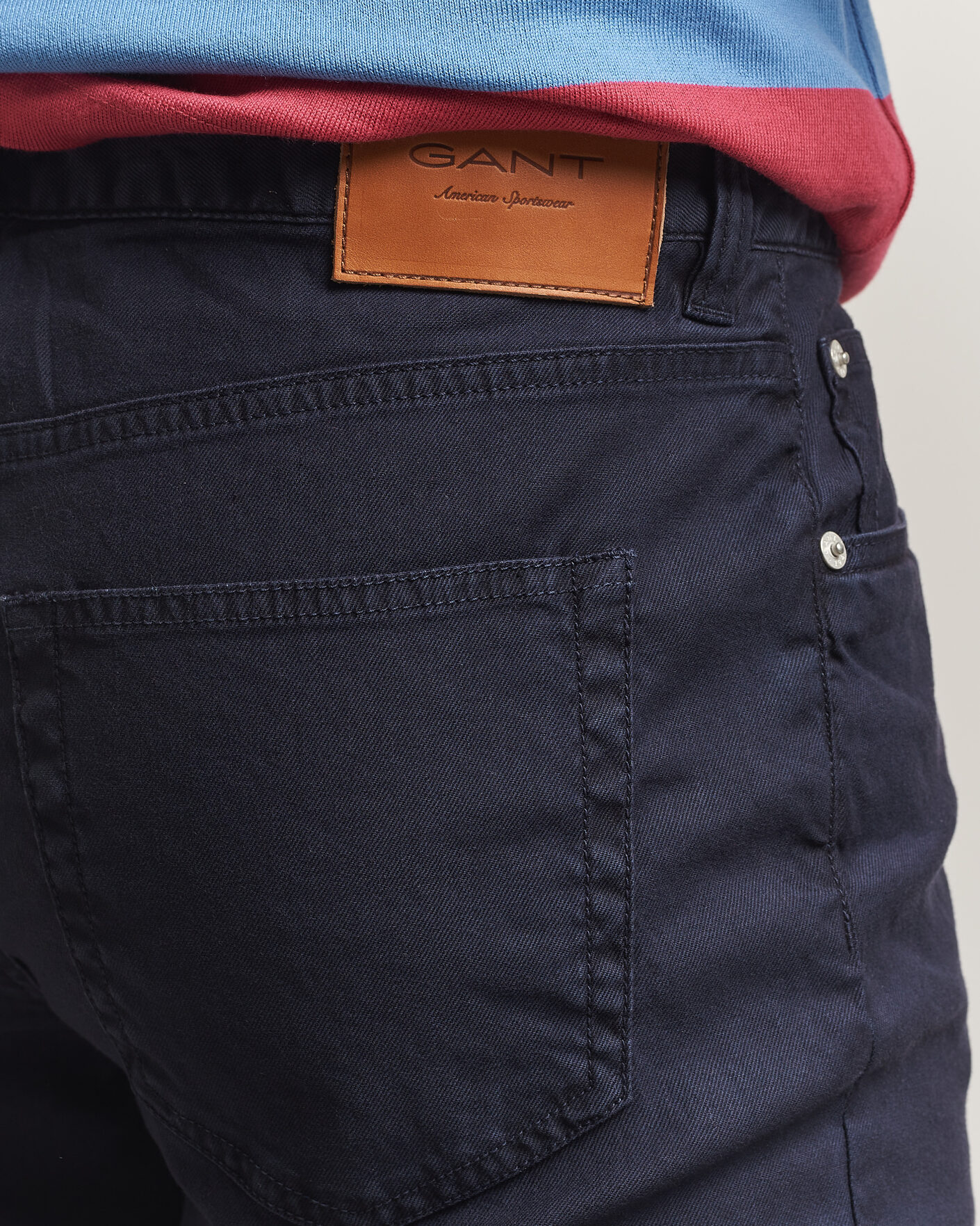 Herre | Bukser | Gant | Slim Fit Cotton/Linen 5-Pocket Pants Evening Blue