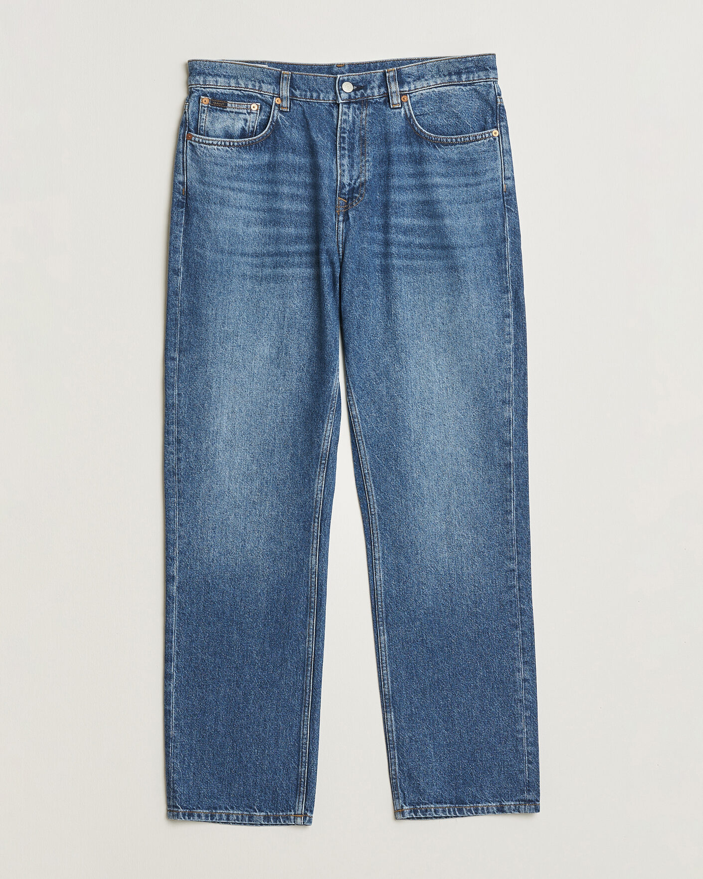 Herre | Jeans | GANT | Straight Fit Jeans Mid Blue Worn In