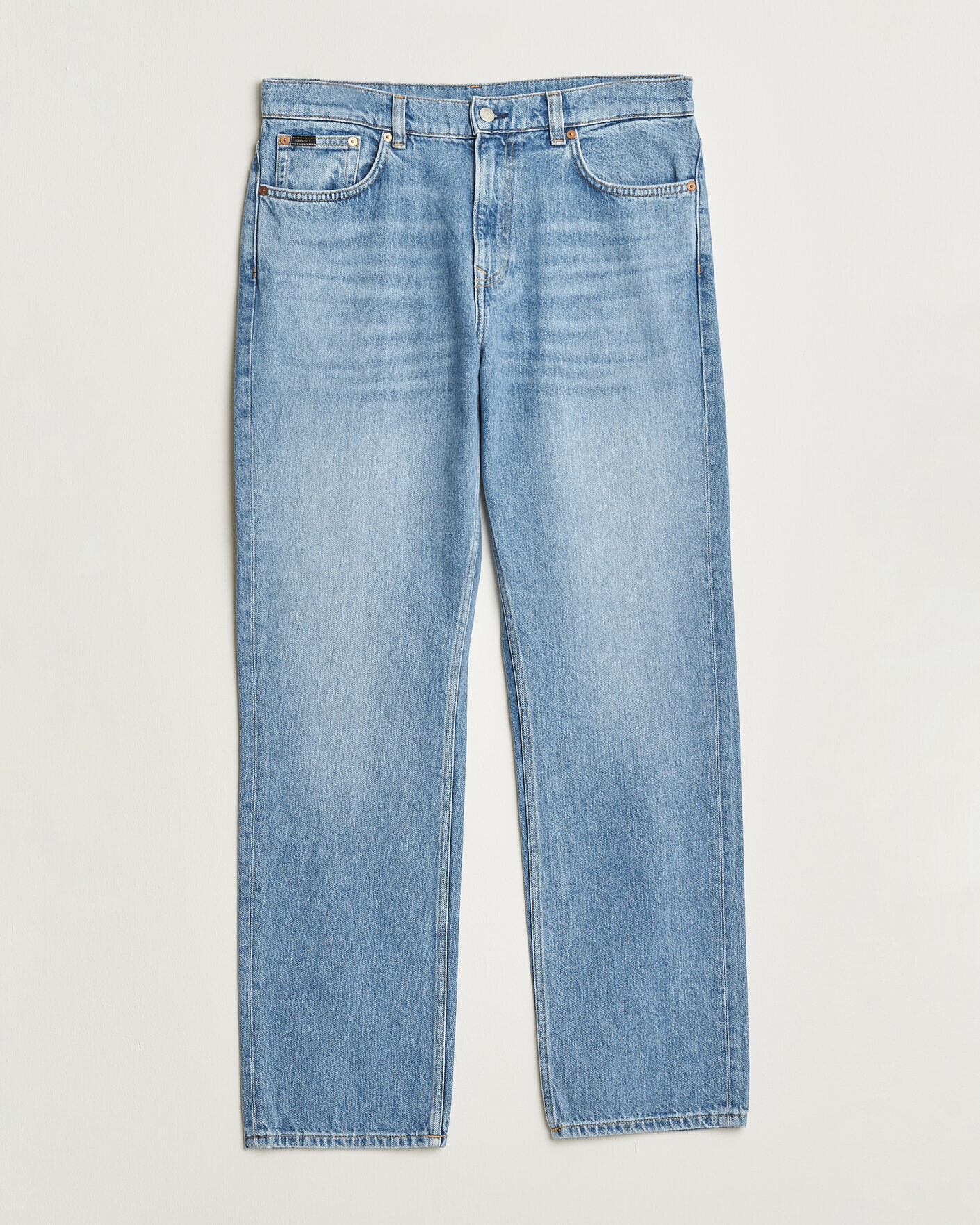 Herre | Bukser | Gant | Straight Fit Jeans Semi Light Blue Worn In