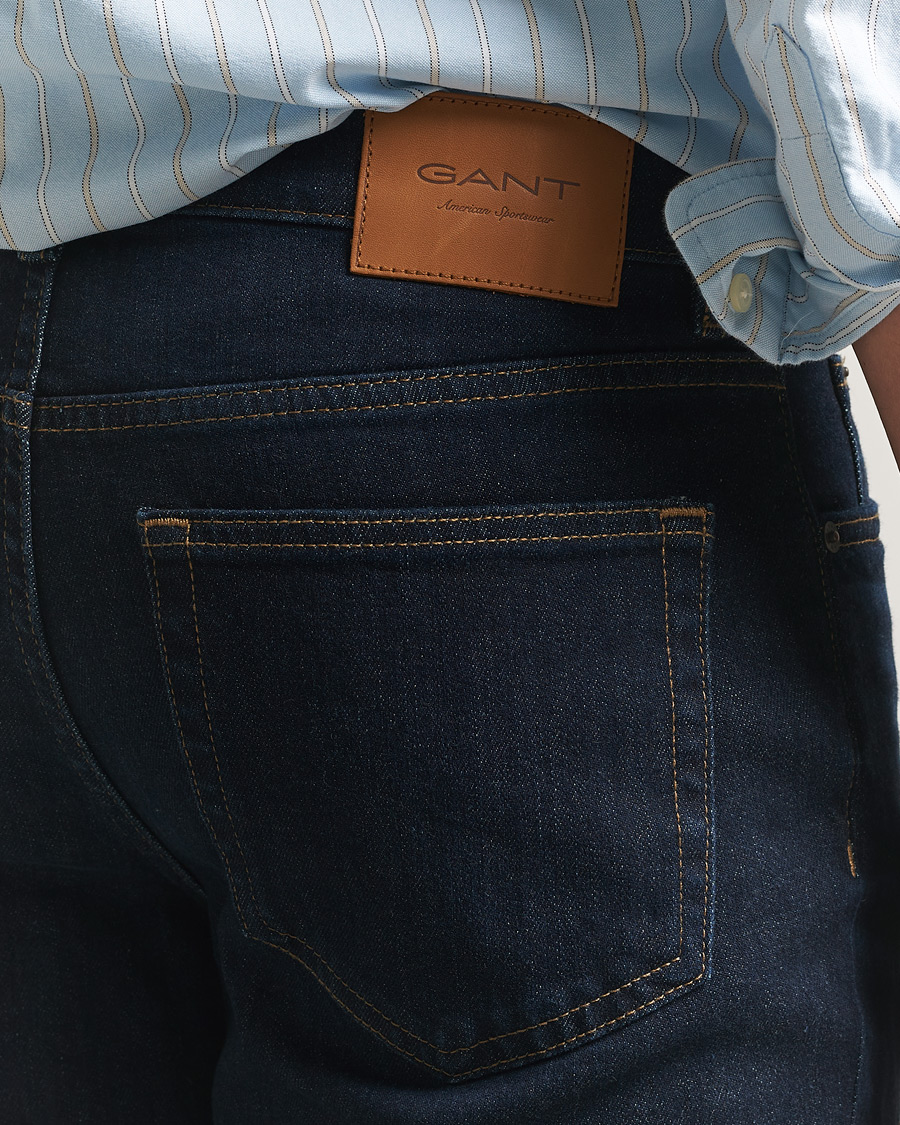 Herre | Jeans | GANT | Regular Fit Jeans Dark Blue Broken In