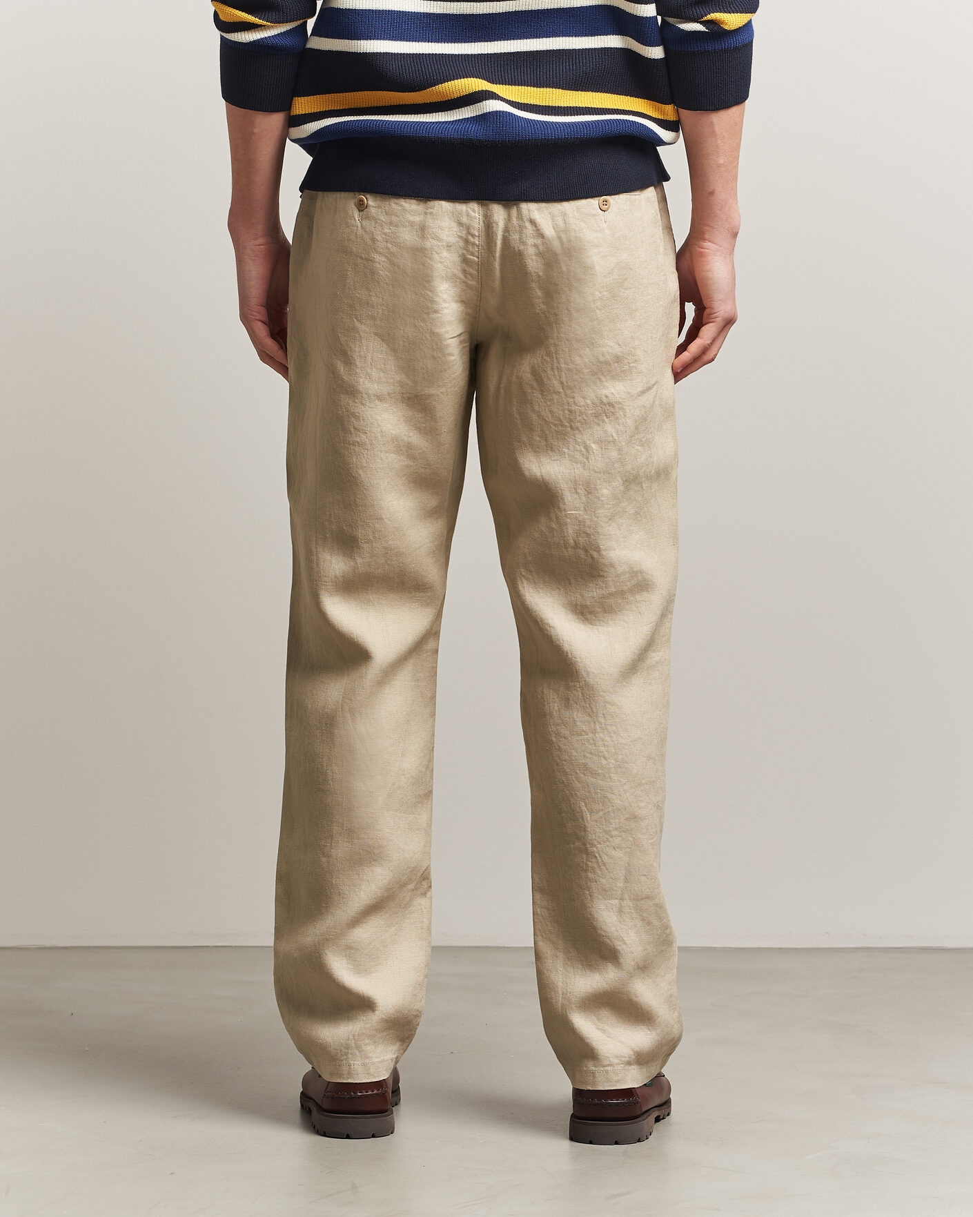 Herre | Bukser | GANT | Regular Fit Linen Drawstring Pants Oat Beige