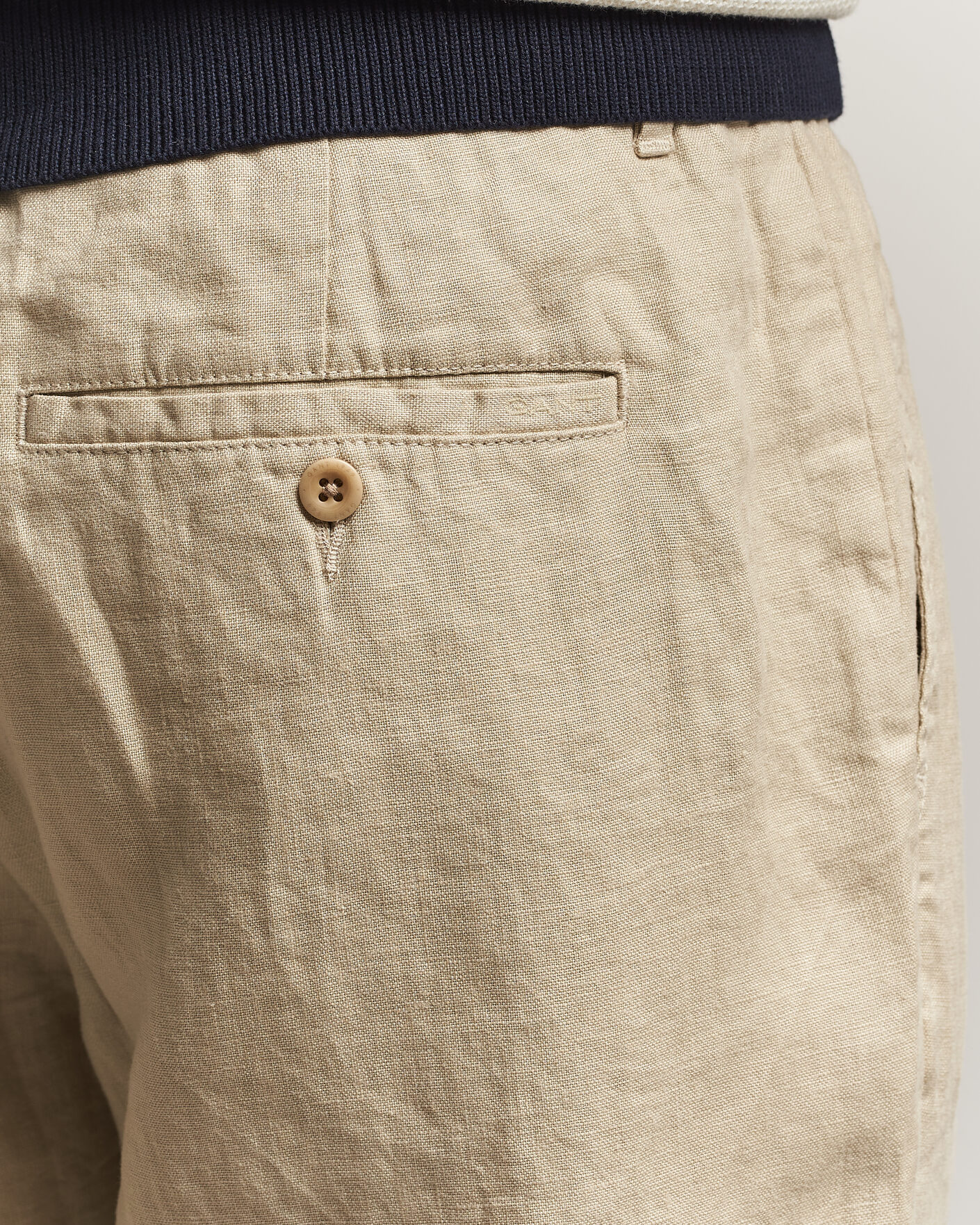 Herre | Bukser | GANT | Regular Fit Linen Drawstring Pants Oat Beige