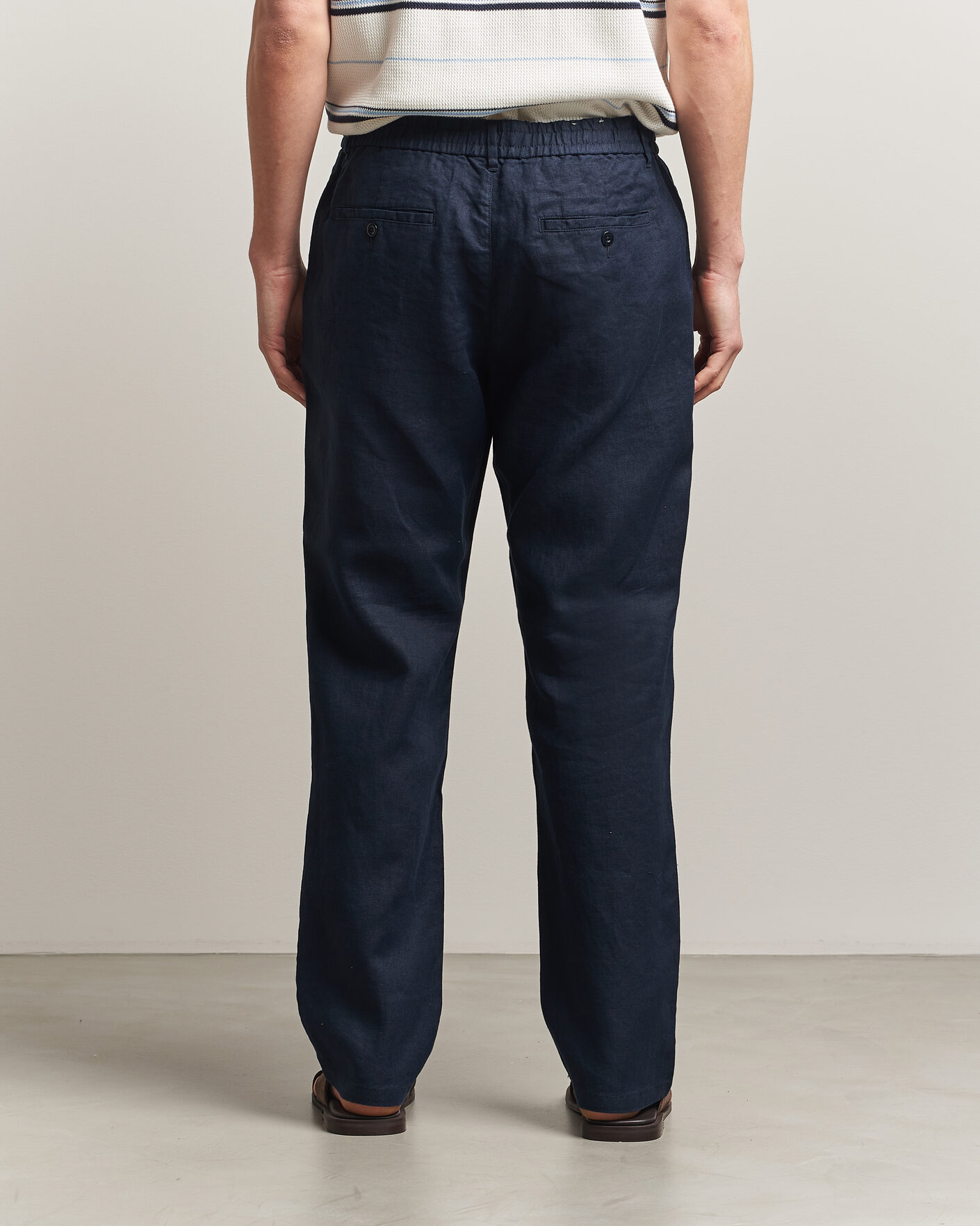 Herre | Bukser | GANT | Regular Fit Linen Drawstring Pants Evening Blue