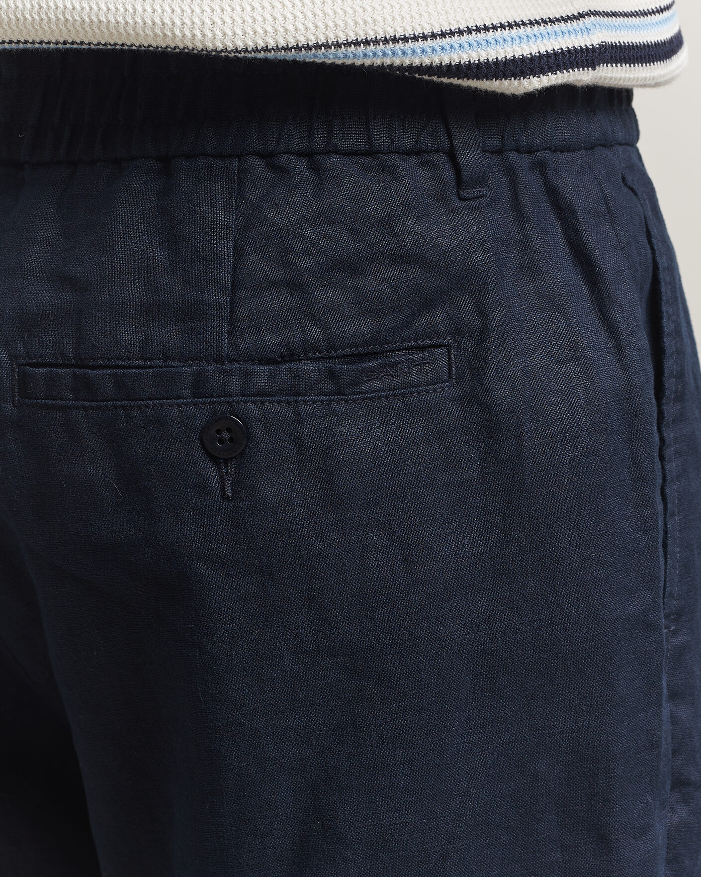 Herre | Bukser | GANT | Regular Fit Linen Drawstring Pants Evening Blue