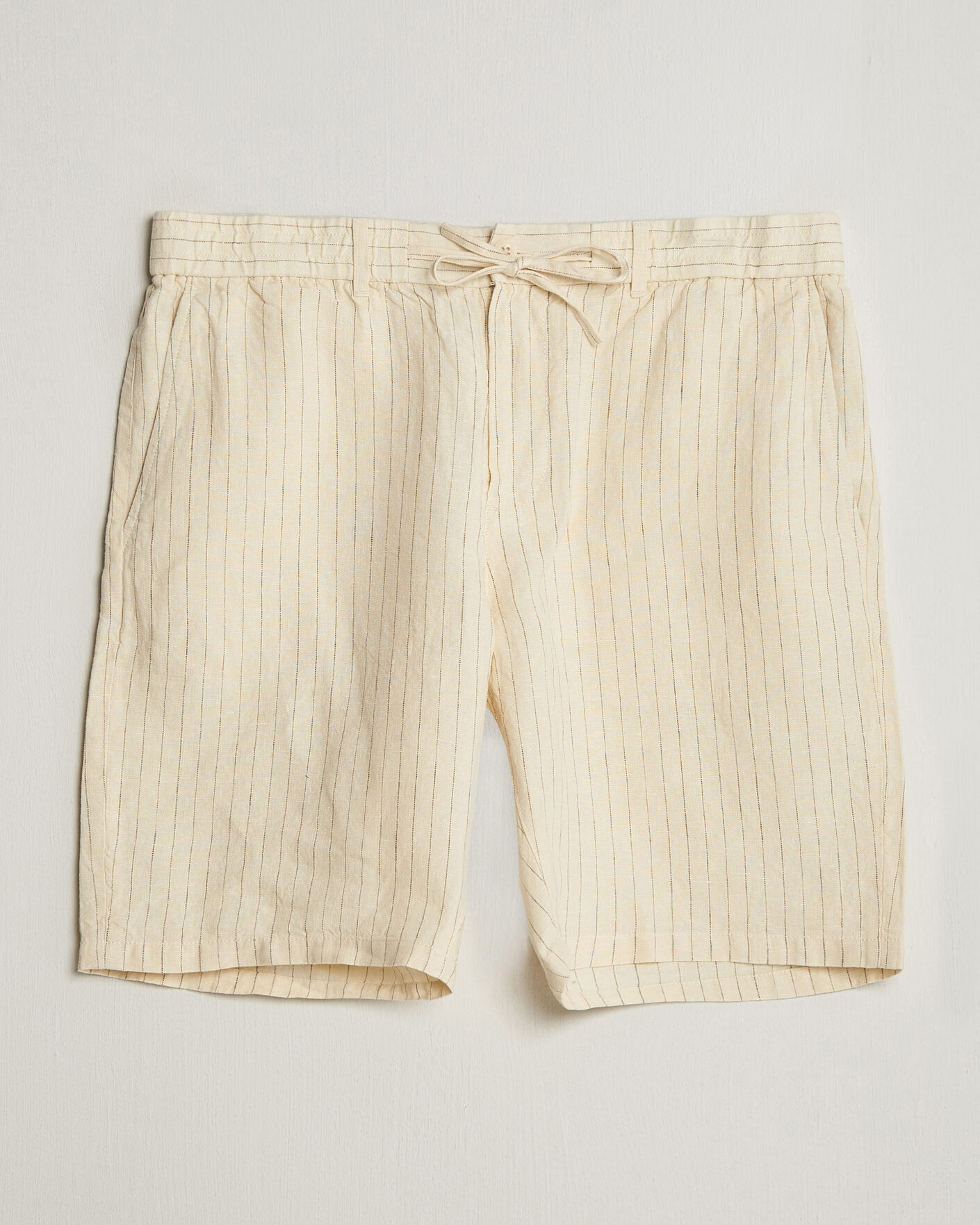 Herre | Shorts | Gant | Regular Fit Striped Linen Drawstring Shorts Faded Beige