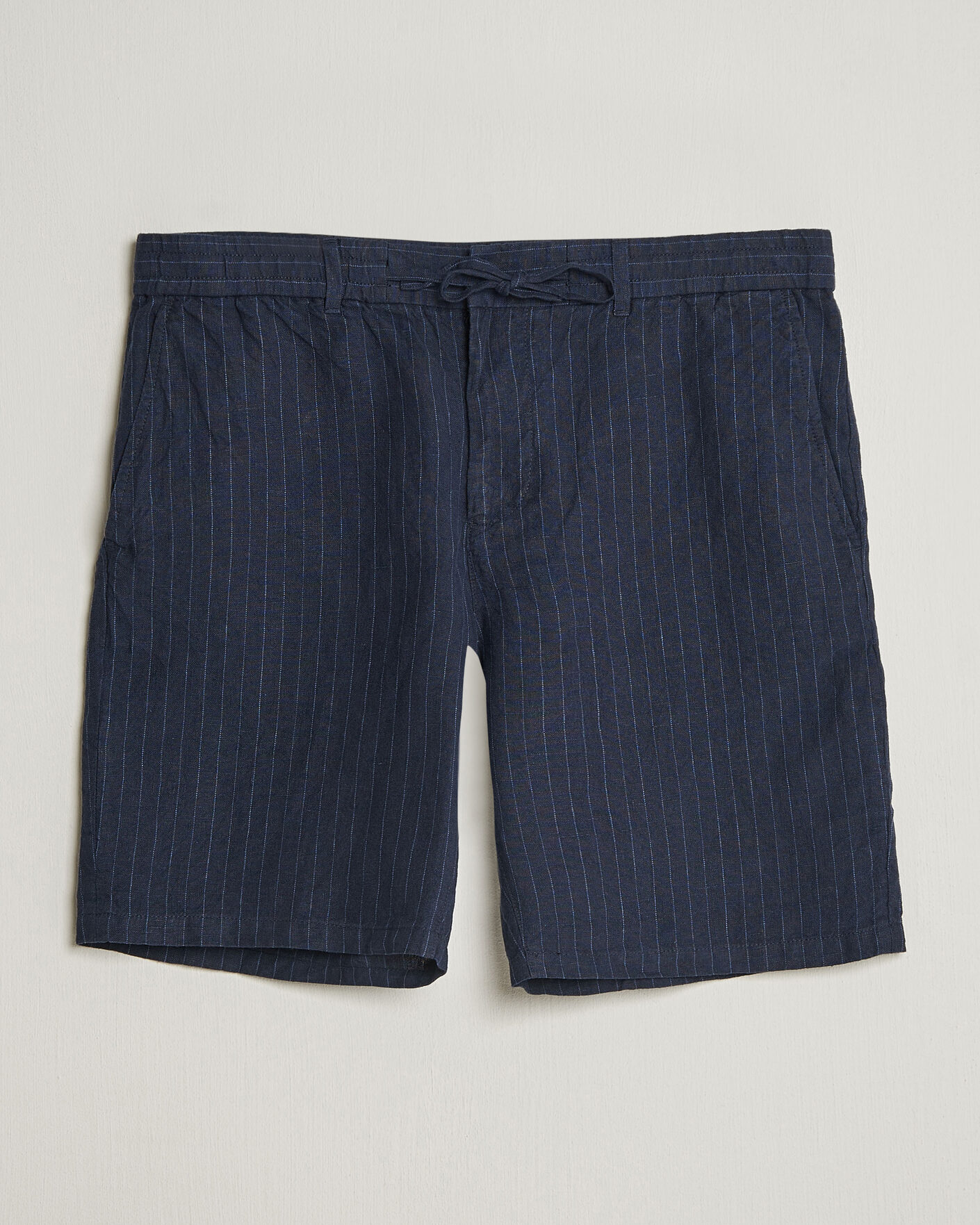 Herre | Shorts | Gant | Regular Fit Striped Linen Drawstring Shorts Evening Blue