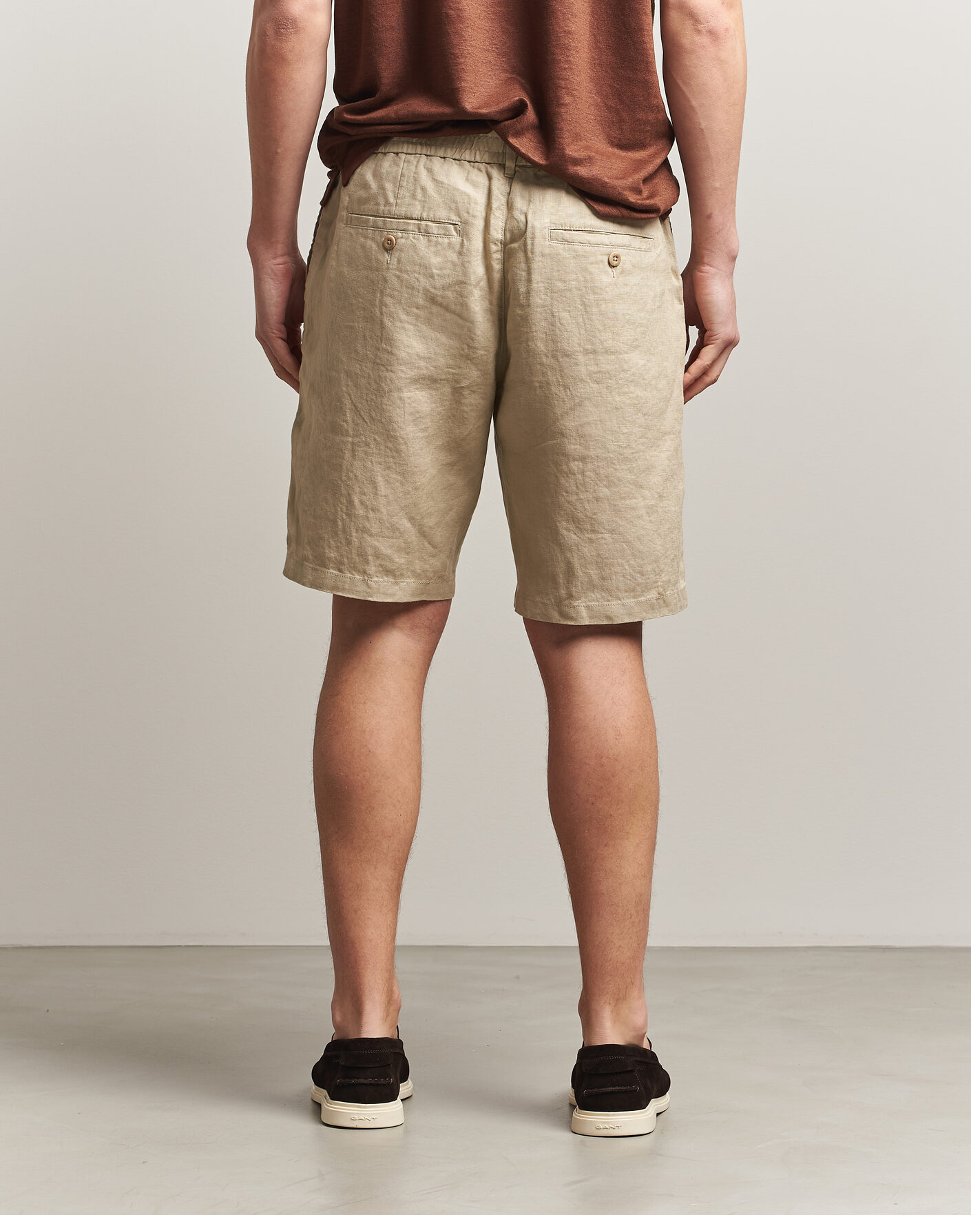 Herre | Shorts | GANT | Regular Fit Linen Drawstring Shorts Oat Beige