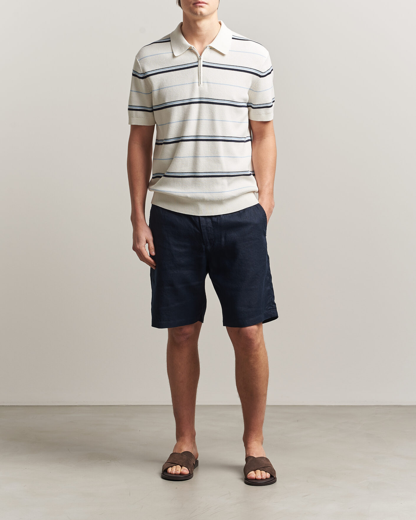 Herre | Shorts | Gant | Regular Fit Linen Drawstring Shorts Evening Blue