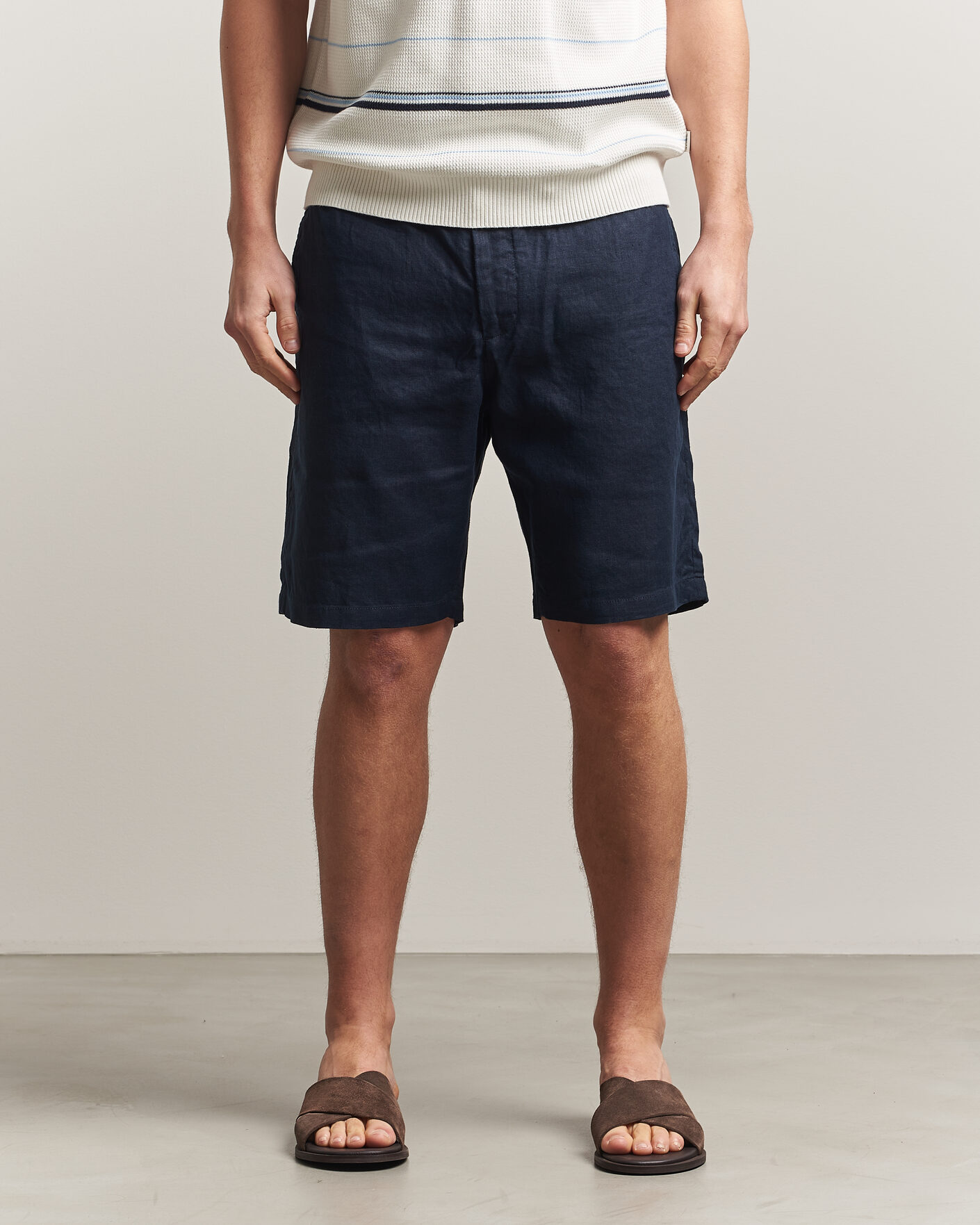 Herre | Shorts | Gant | Regular Fit Linen Drawstring Shorts Evening Blue