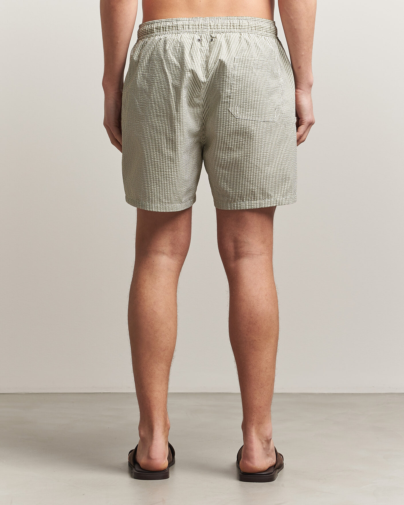 Herre | Badeshorts | Gant | Seersucker Striped Swimshorts Dry Herb Green