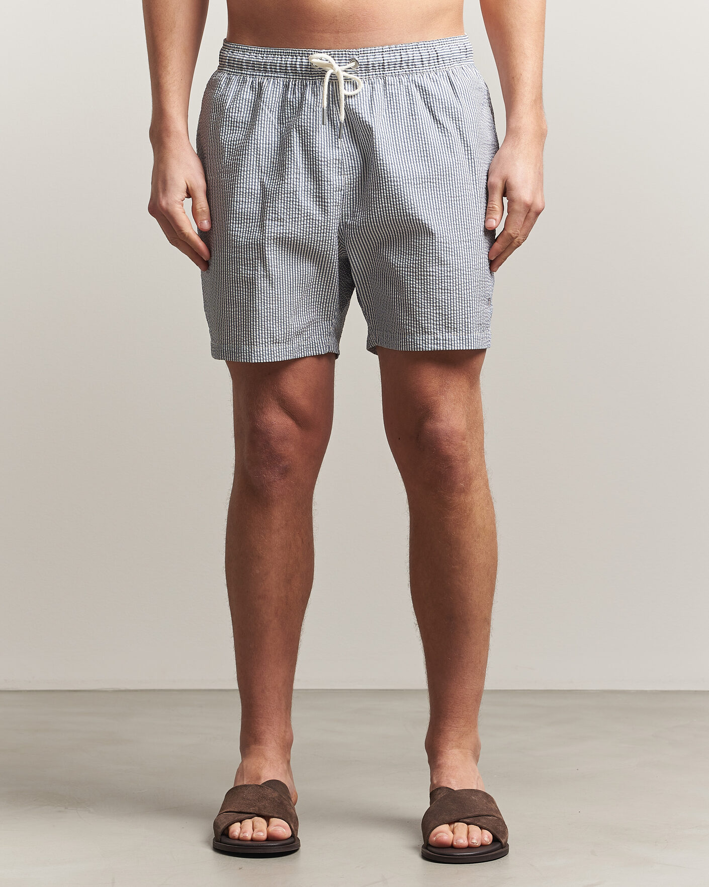 Herre | Badeshorts | Gant | Seersucker Striped Swimshorts Vintage Blue