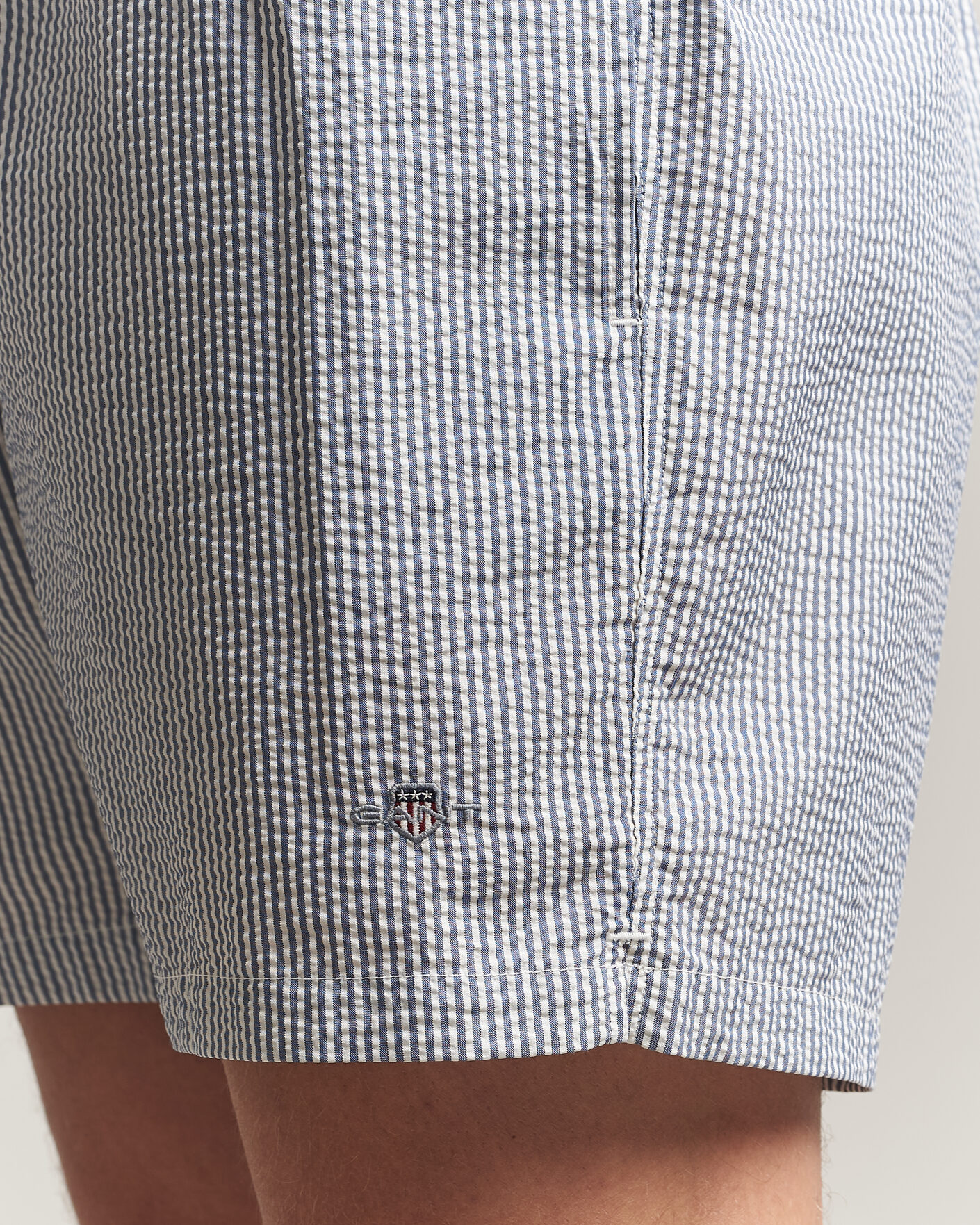 Herre | Badeshorts | GANT | Seersucker Striped Swimshorts Vintage Blue