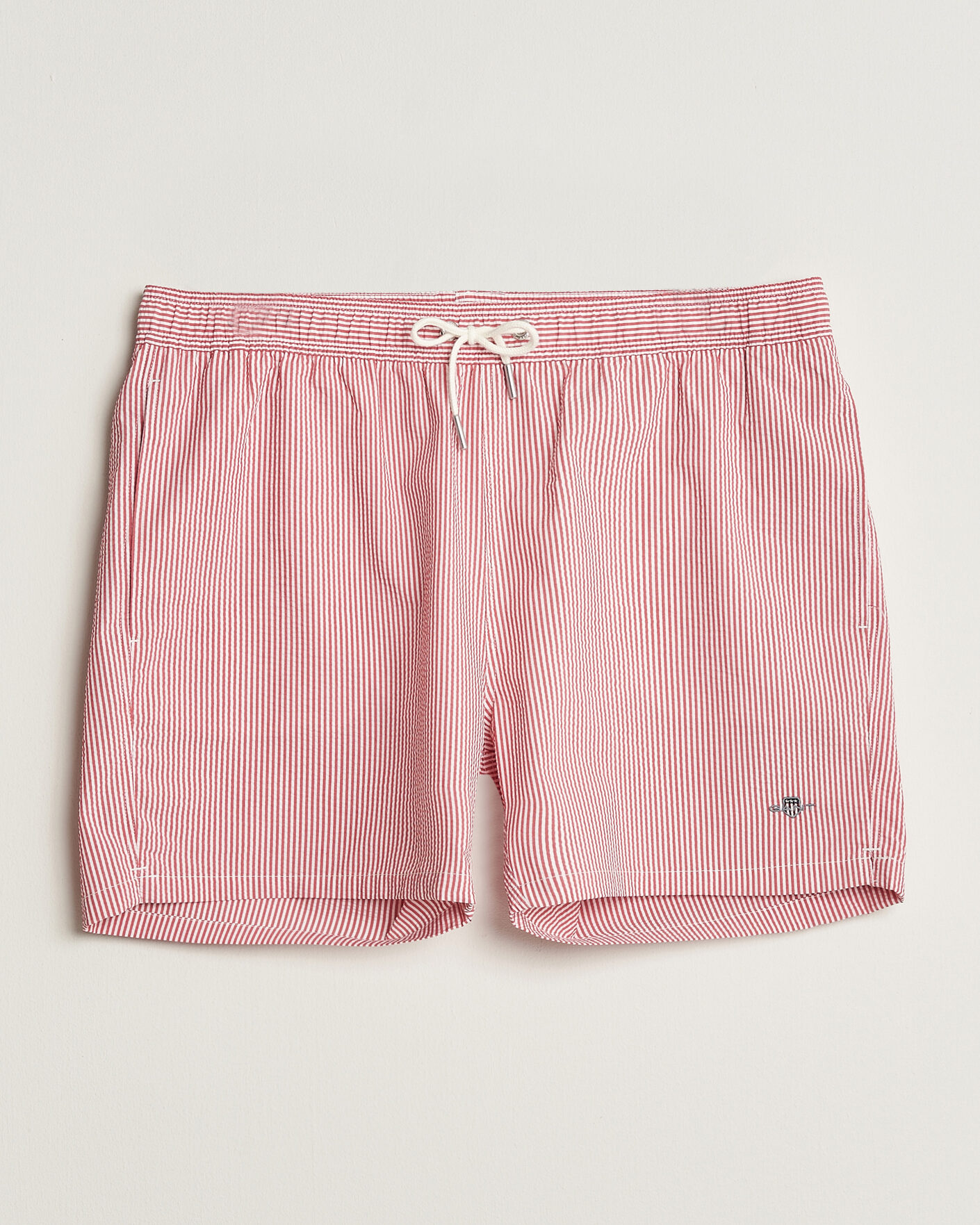 Herre | Badeshorts | GANT | Seersucker Striped Swimshorts Rose Red