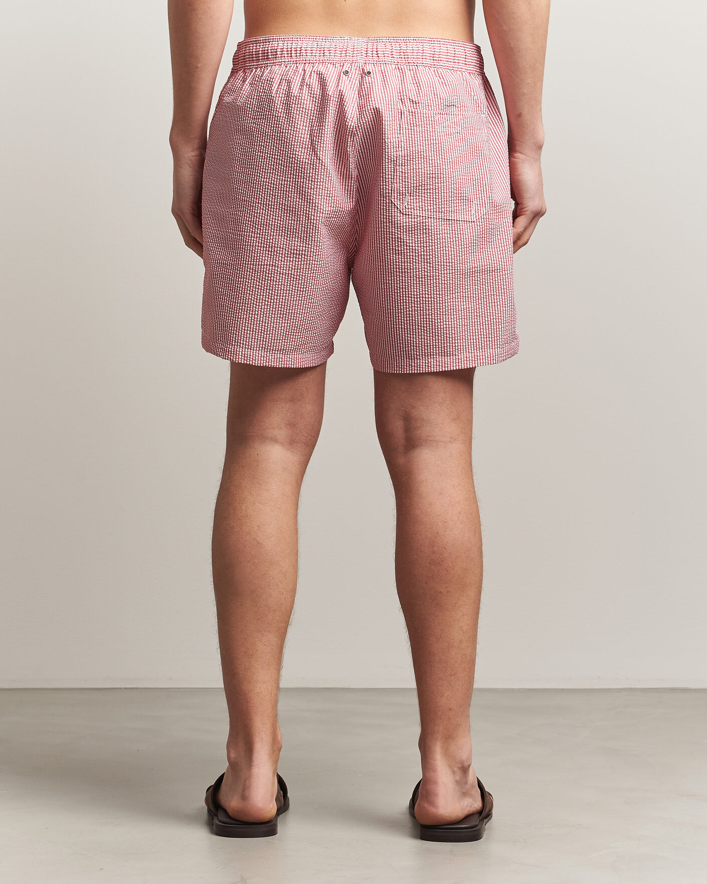 Herre | Badeshorts | Gant | Seersucker Striped Swimshorts Rose Red