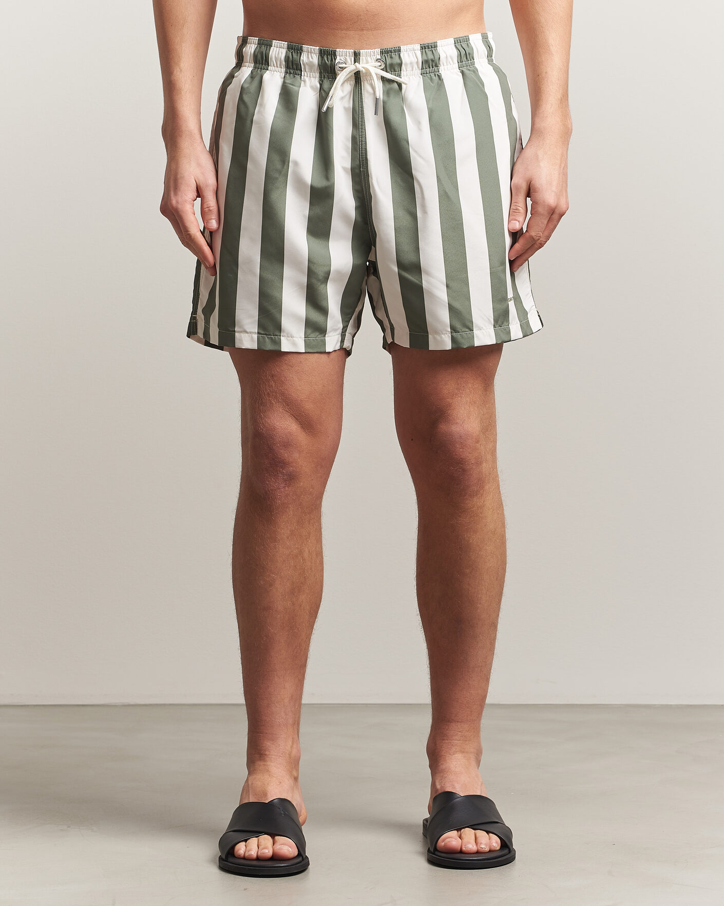 Herre | Badeshorts | Gant | Blockstriped Swimshorts Dry Herb Green