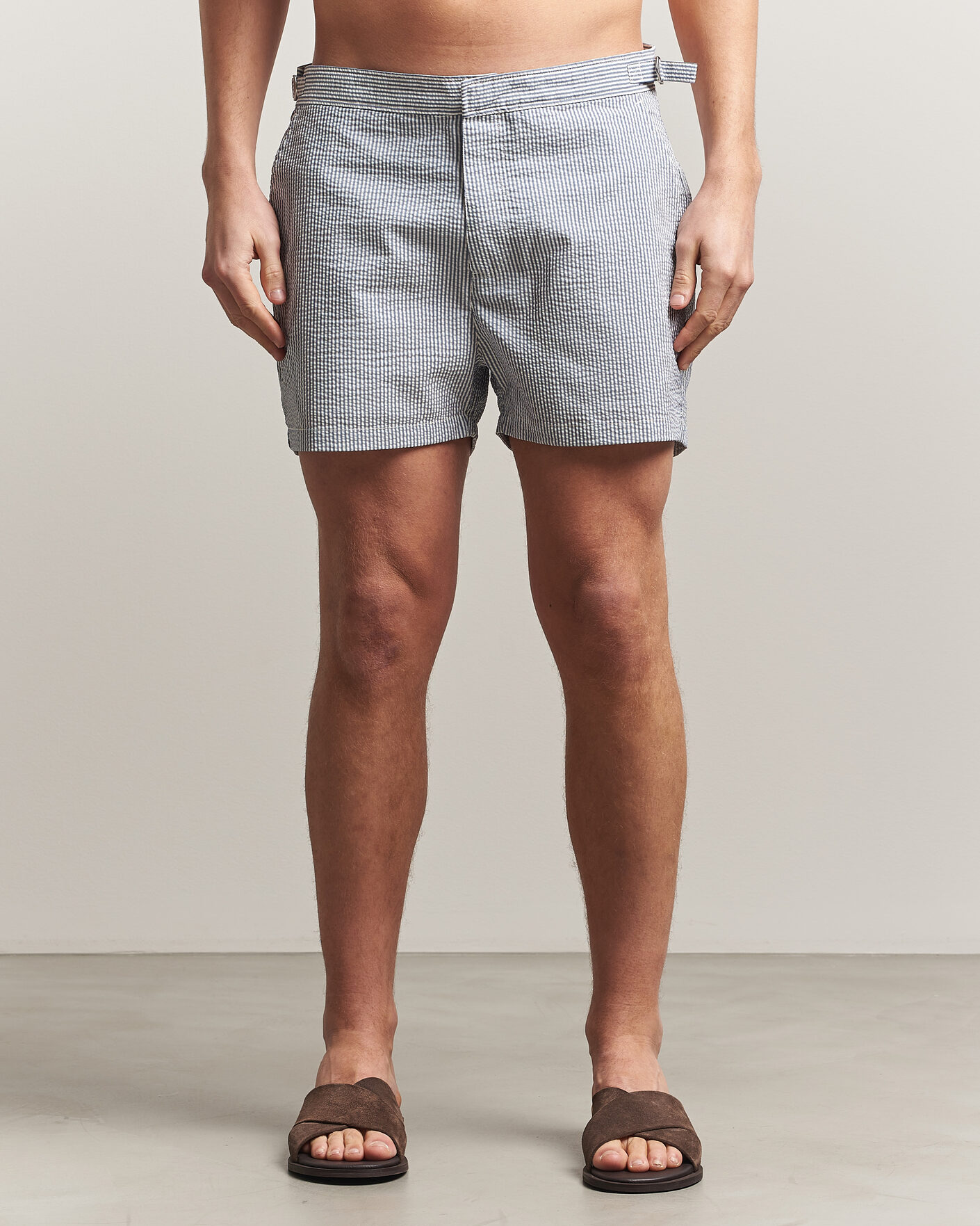 Herre | Badeshorts | Gant | Fitted Seersucker Swimshorts Vintage Blue