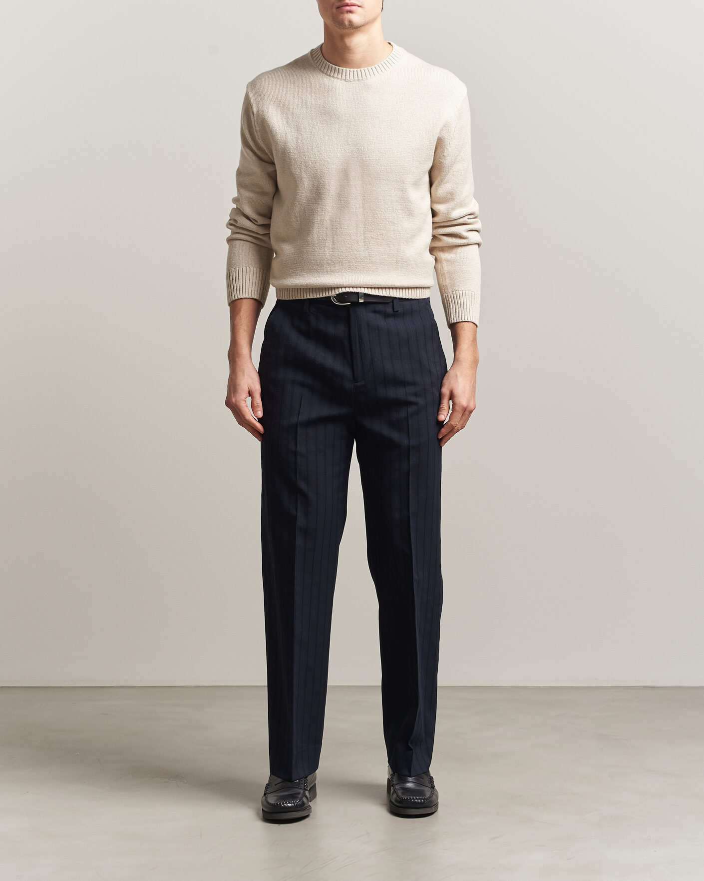 Herre | Gensere | Gant | Cotton/Cashmere Knitted Sweater Seed Melange